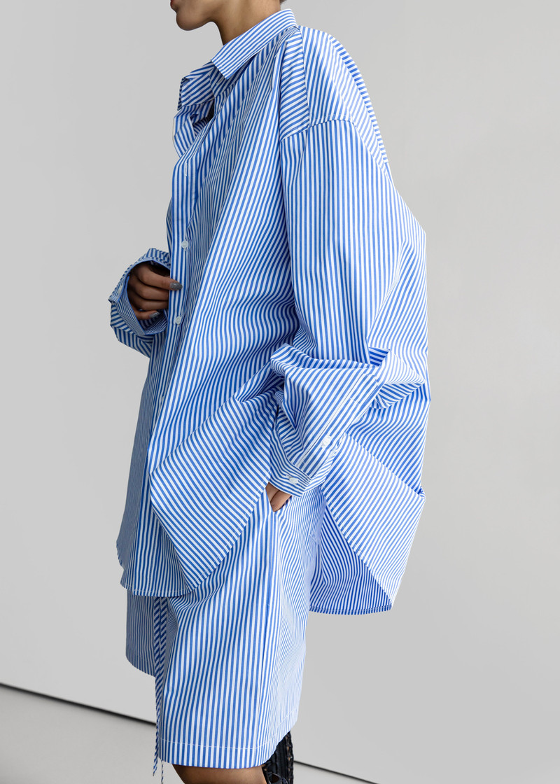Rimini Bermuda Shorts - Blue/White Stripe 7