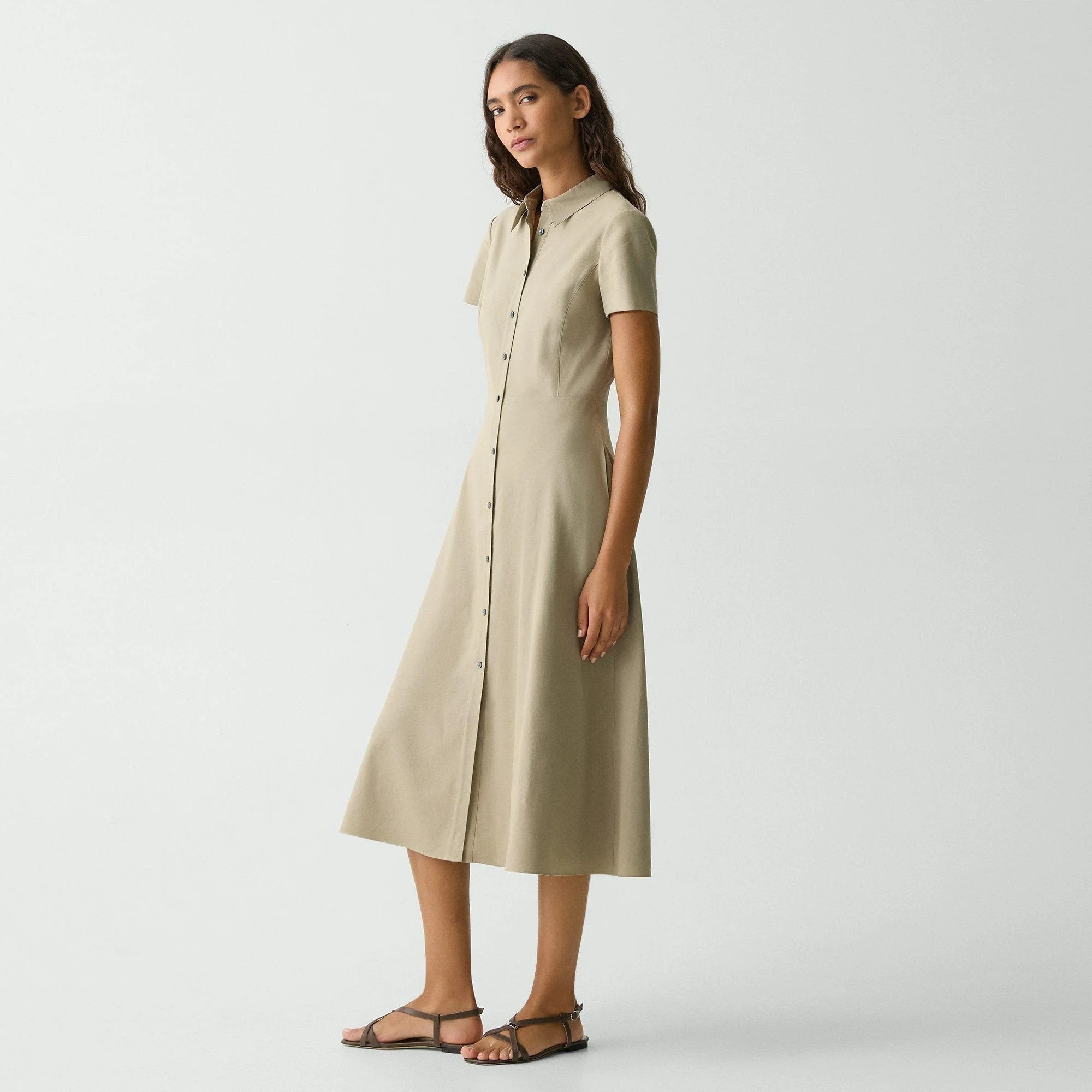chinese dress ladies FW24 || STRING THEORY LINEN RAYON DRESS || WASHED BLACK  ZFactorie