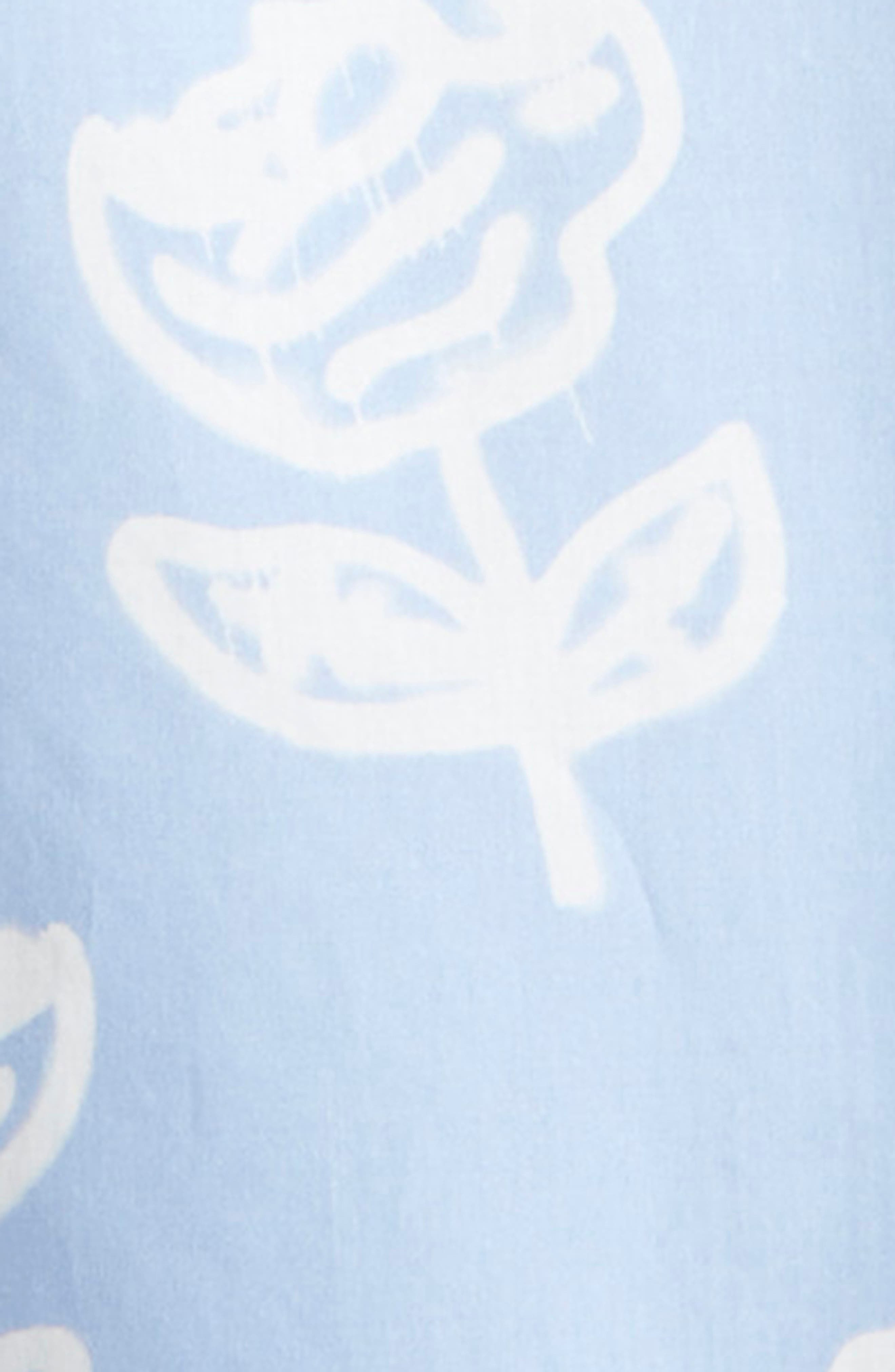 Marni Sprayed Roses Fit & Flare Cotton Poplin Midi Dress in Srb50 Iris Blue at Nordstrom - 6