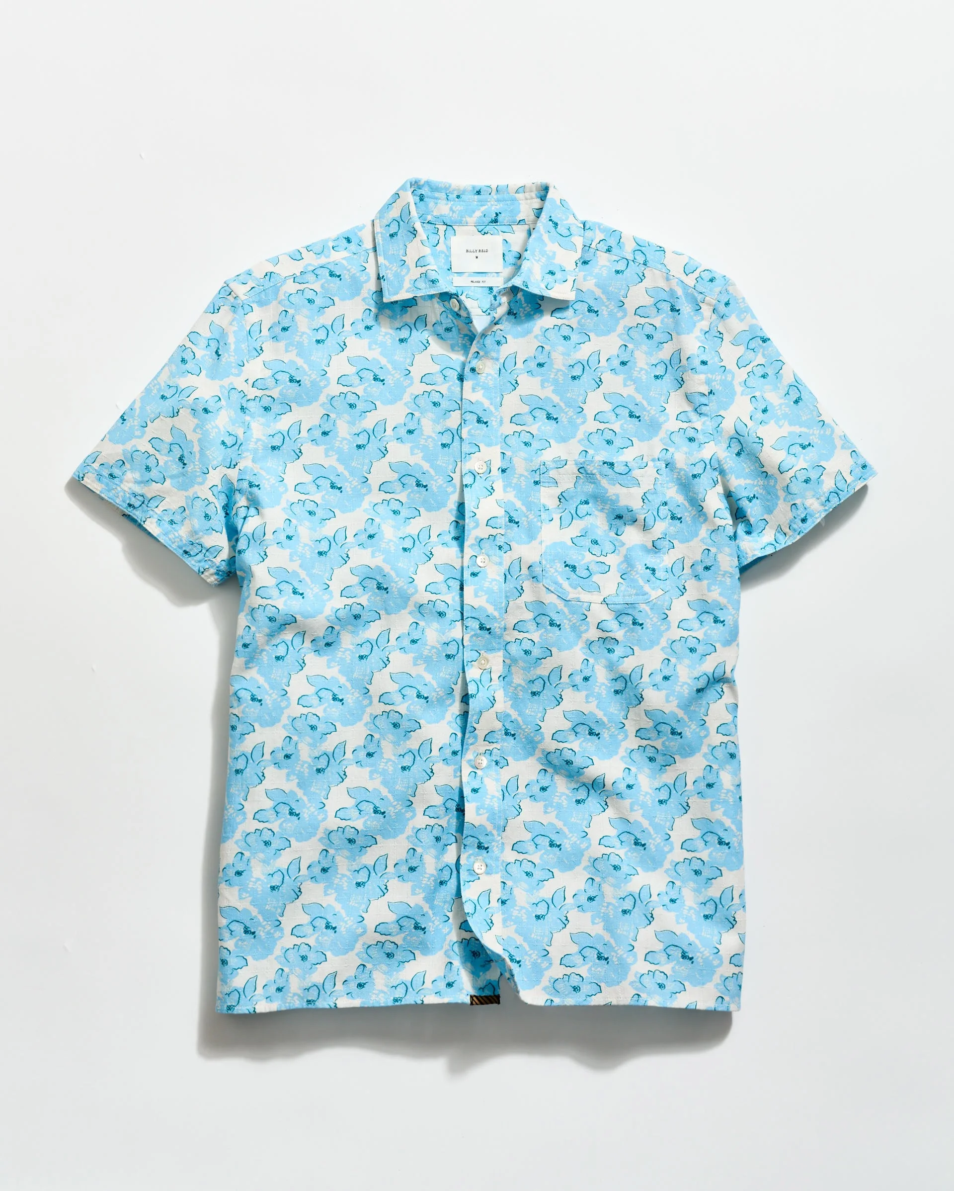Short Sleeve Textured Painted Floral Treme Shirt - 1
