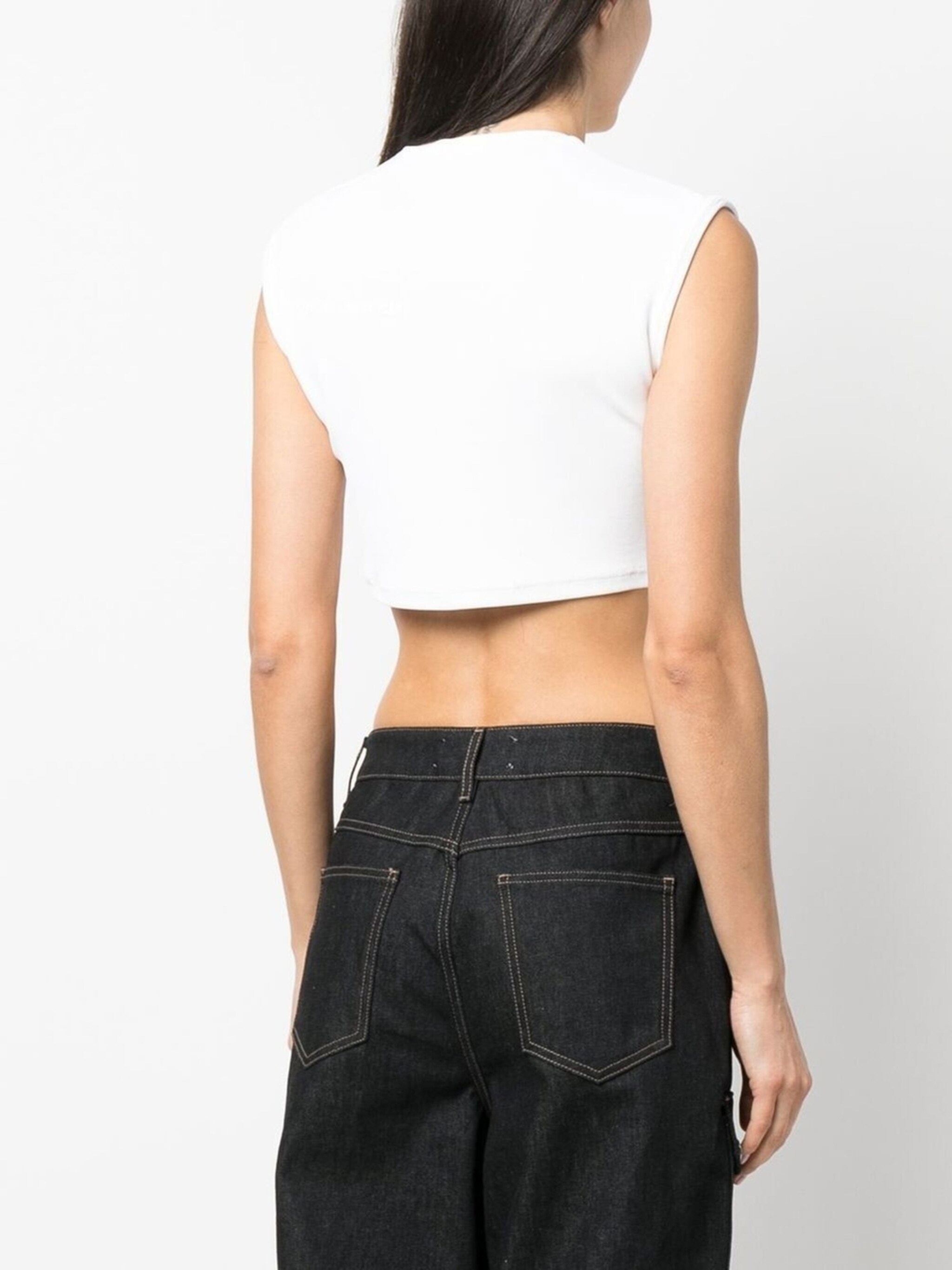 solid cropped top - 4