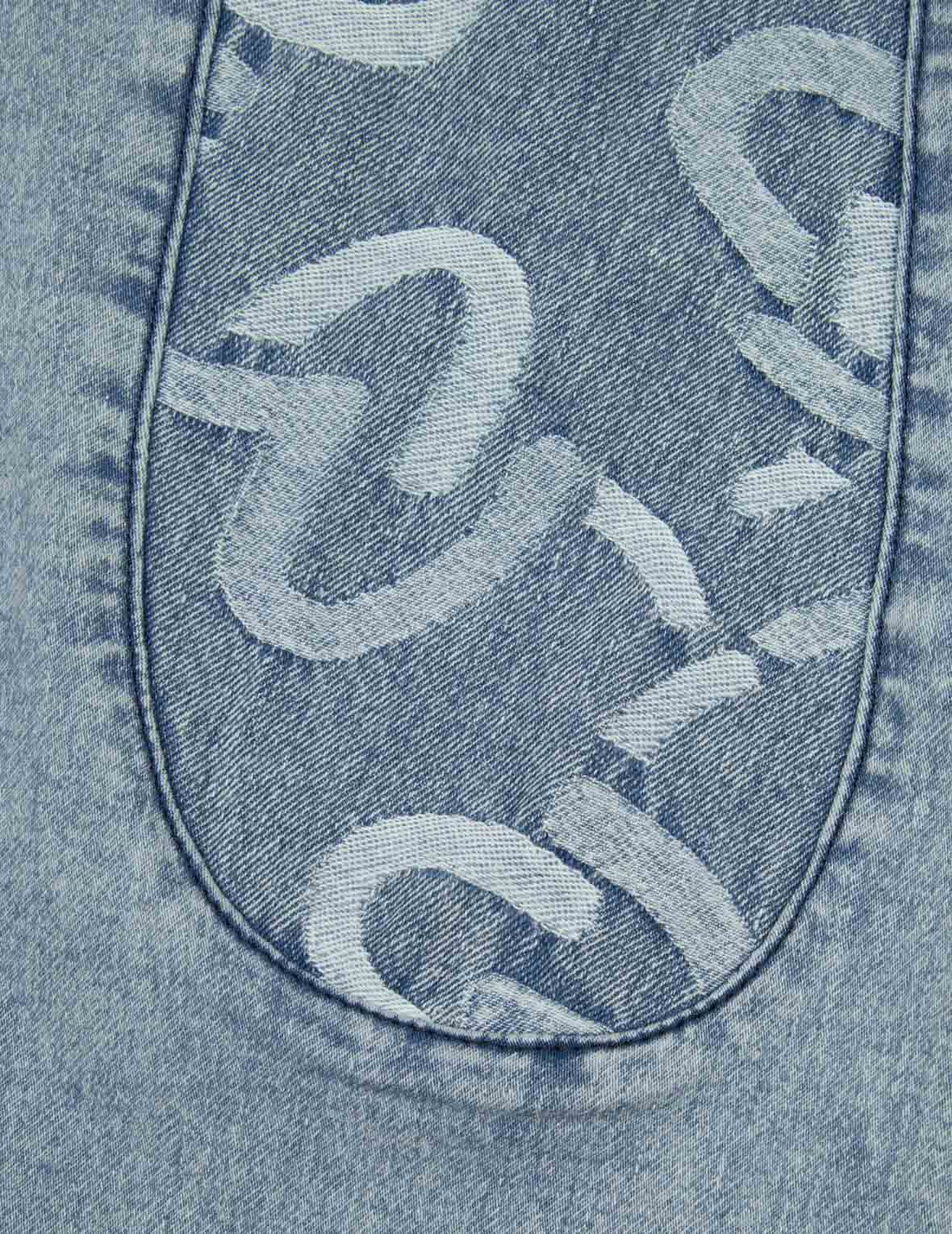 ALLOVER SEAGULL JACQUARD INSERTED DAICOCK REGULAR FIT DENIM JOGGERS - 8