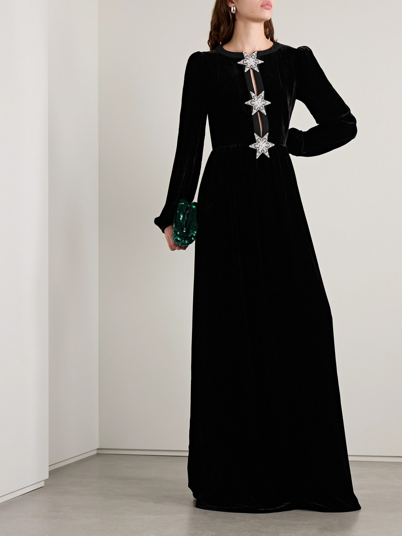 SALONI Camille Embellished Velvet Gown outlook