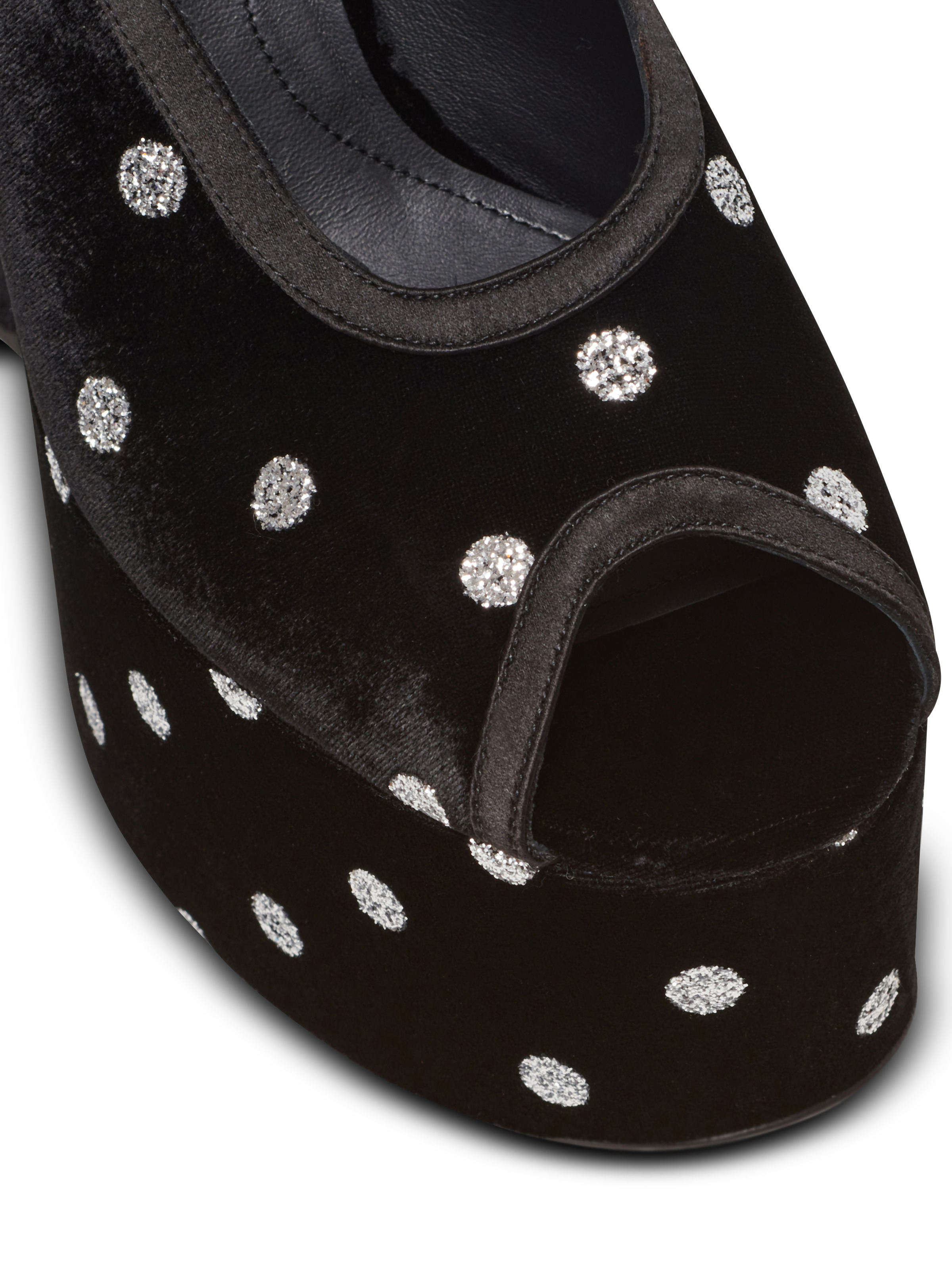 Cam sandals in velvet with polka dots - 5