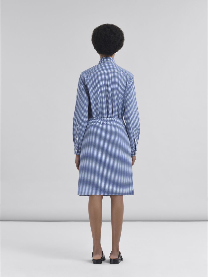 BLUE AND WHITE WOOL BLEND PLEATED SKIRT - 3