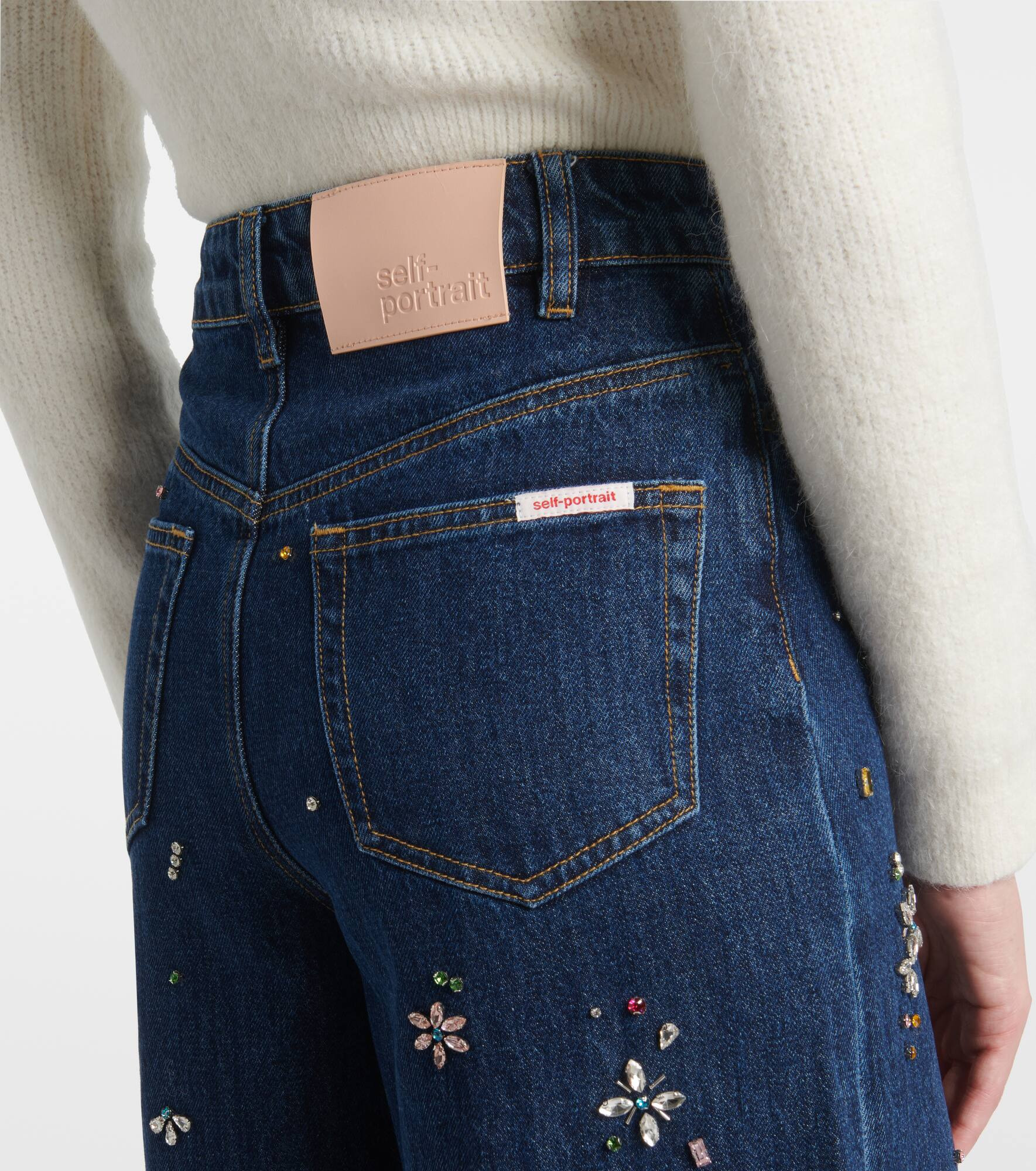 Embellished high-rise wide-leg jeans - 6