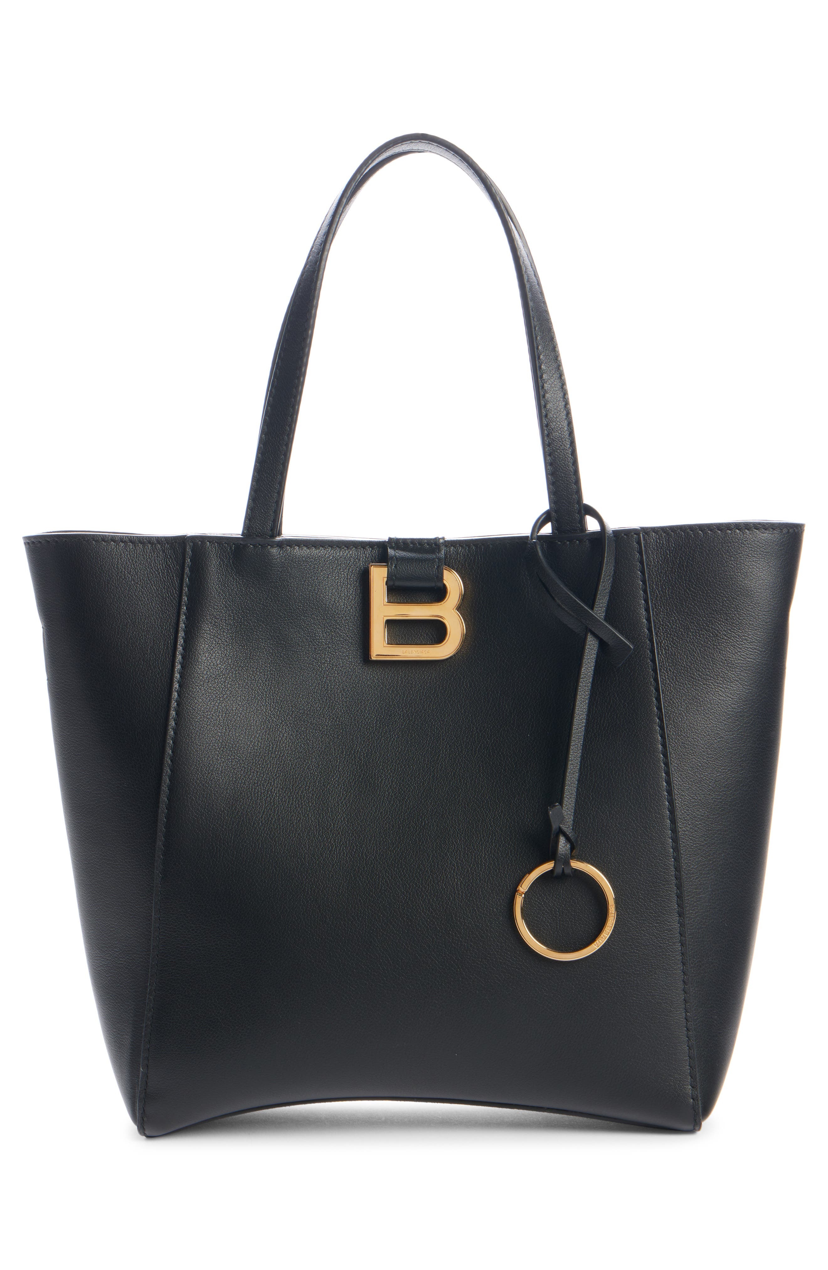 Balenciaga Small Hourglass Soft Leather Tote in 1000 Black at Nordstrom - 3