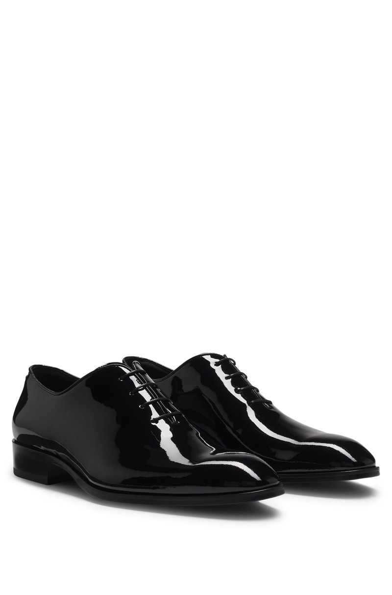 PATENT-LEATHER OXFORD SHOES WITH COLLAR PIPING 2