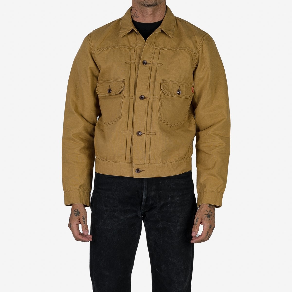 IHJ-134-MUS 9oz Paraffin Coated OX Type II Jacket - Mustard - 2