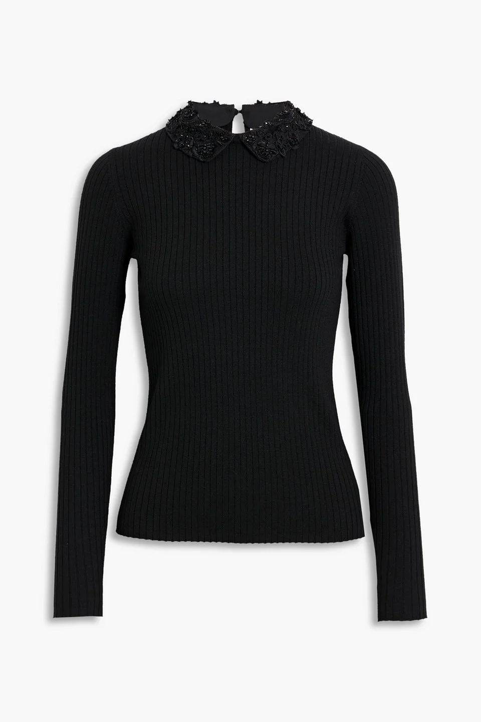 Ribbed embellished wool sweater - 1