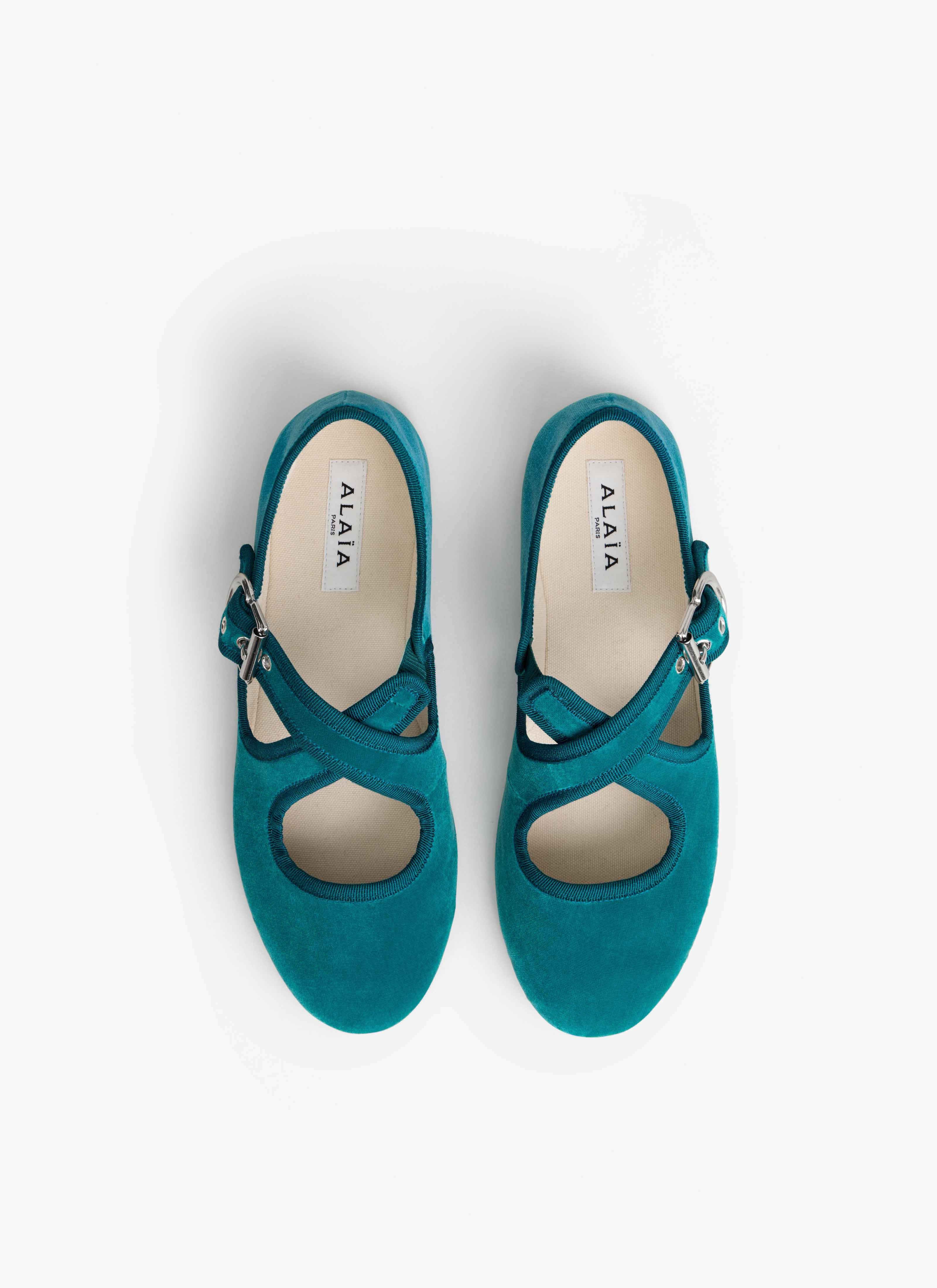 CRISS CROSS BALLET FLATS IN VELVET - 3