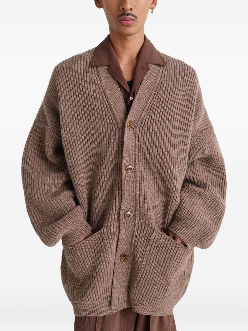 V-neck wool cardigan - 4