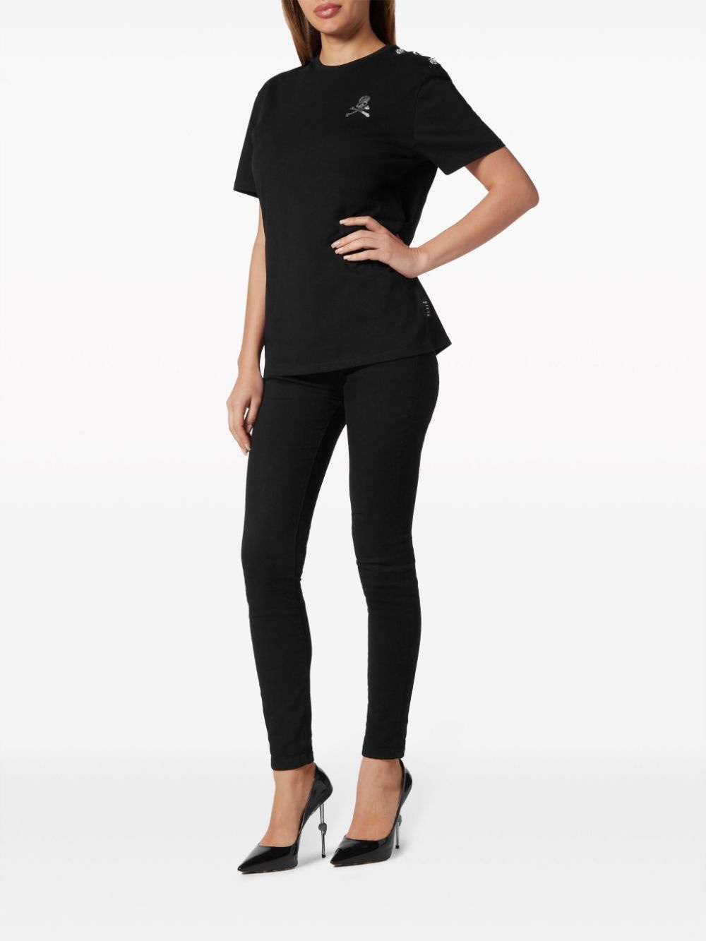 skull-embellished cotton T-shirt - 2