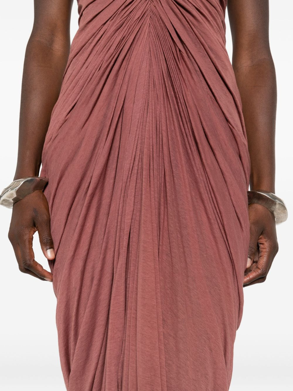 draped strapless maxi dress - 5