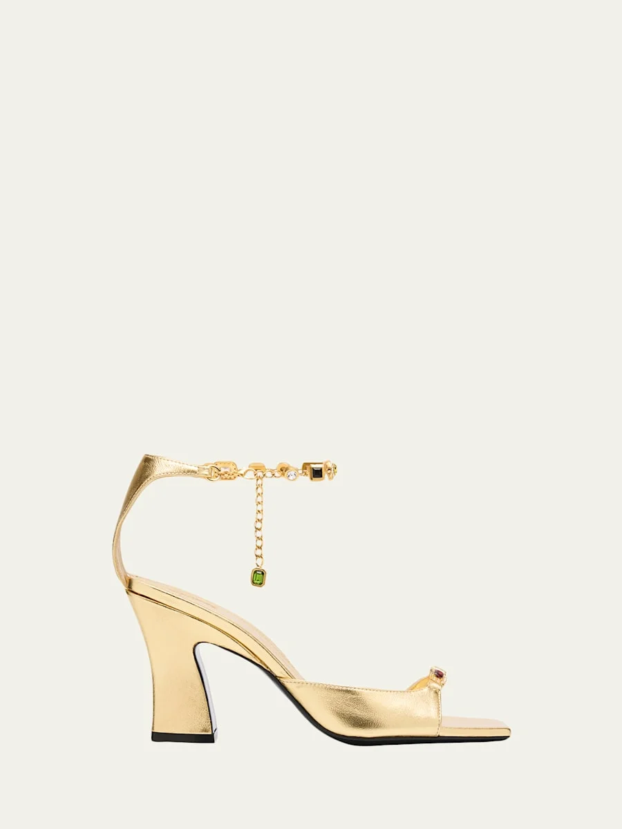 Nodstalgia Gemma Metallic Leather Ankle-Strap Sandals - 1