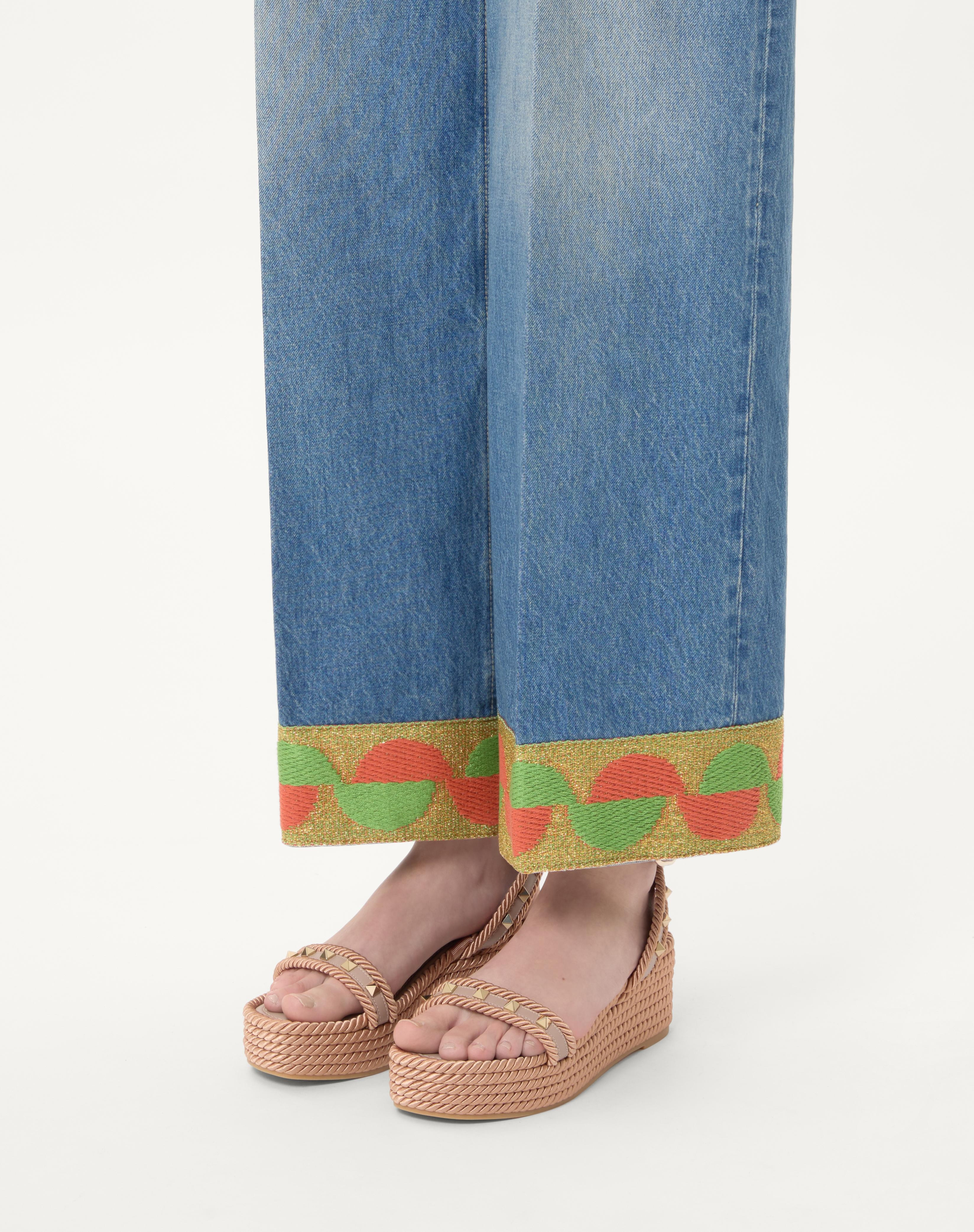 ROCKSTUD FLATFORM SANDAL IN CALFSKIN 45MM - 2