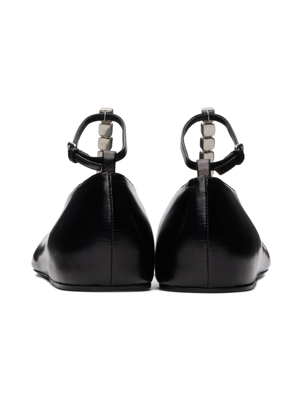 Black Square Toe Ballerina Flats - 2