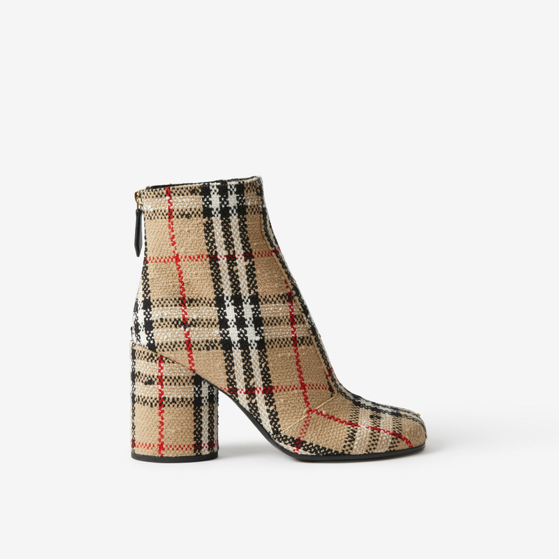 Vintage Check Bouclé Ankle Boots 1