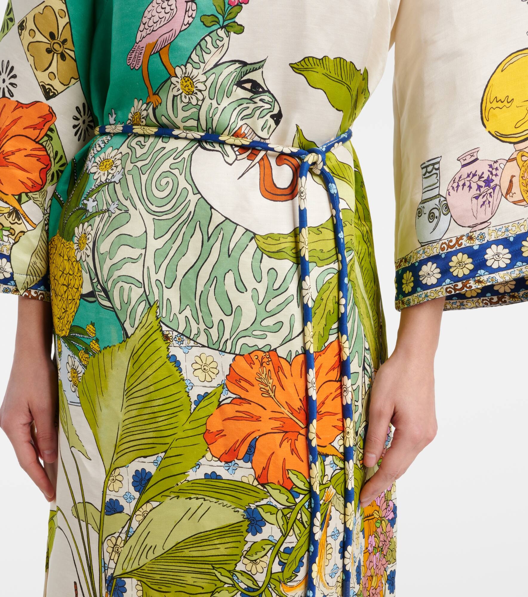 Printed hemp and silk maxi dress - 5