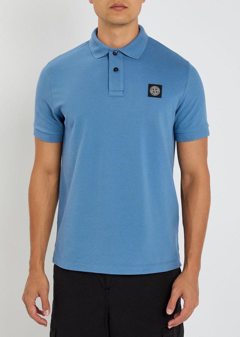 Stone Island Stone Island Logo Piqué Stretch-cotton Polo Shirt outlook