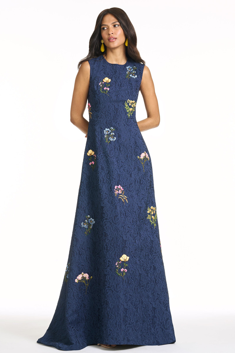 EMBROIDERED RANI GOWN - MIDNIGHT - 1