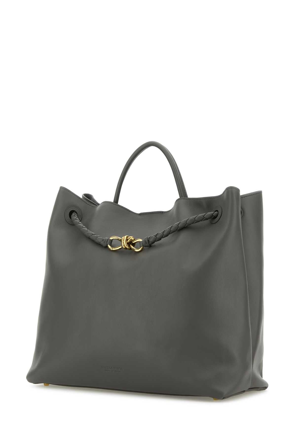 Bottega Veneta Women Dark Grey Leather Large Andiamo Shopping Bag - 2