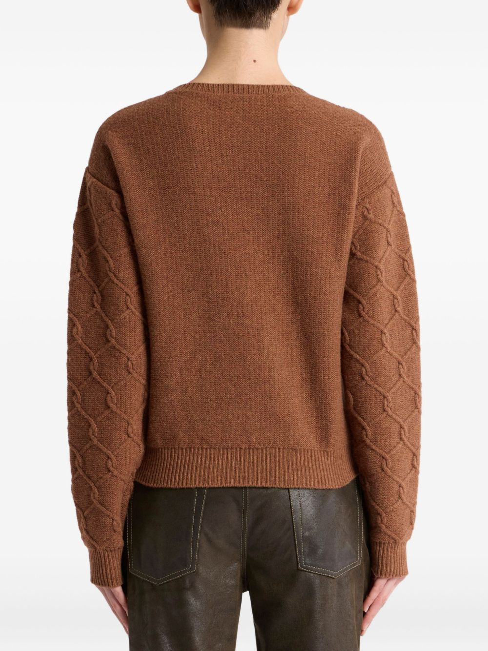 cable-knit floral-embroidered sweater - 4