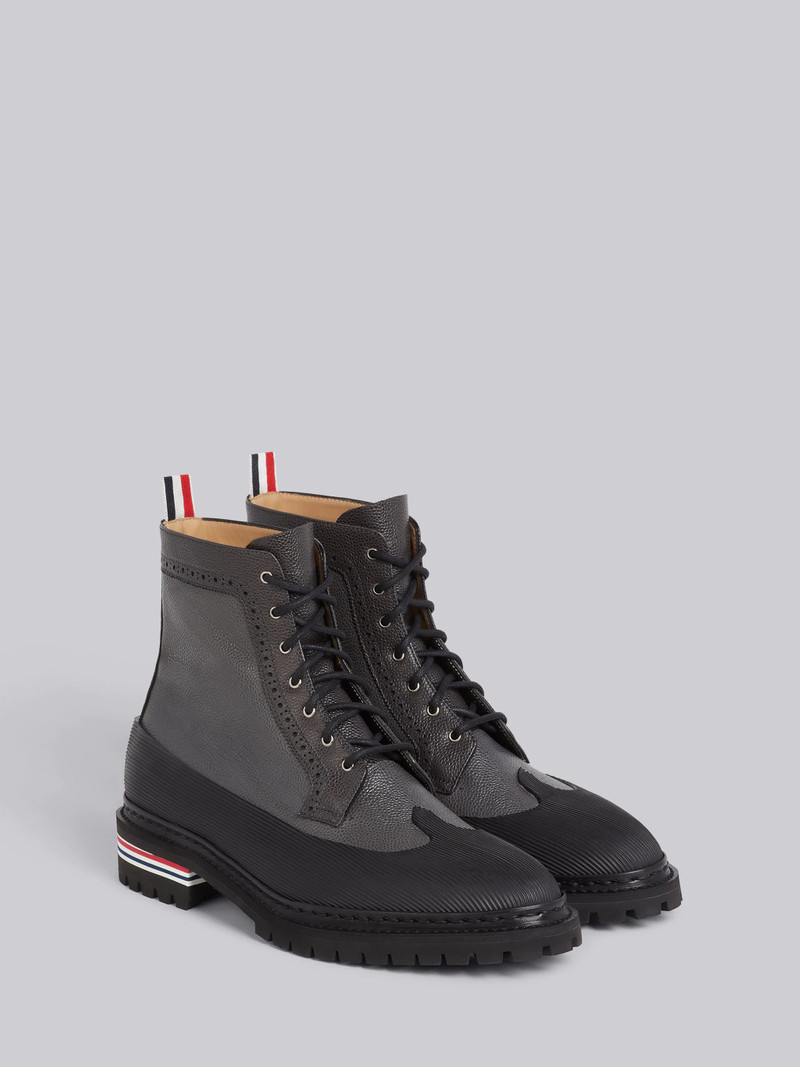 Medium Grey Pebbled Calfskin Vulcanized Longwing Boot 3