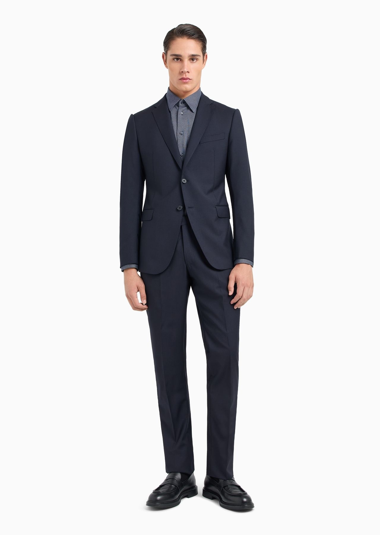 Slim-fit, single-breasted suit in tone-on-tone micro-striped virgin wool - 2