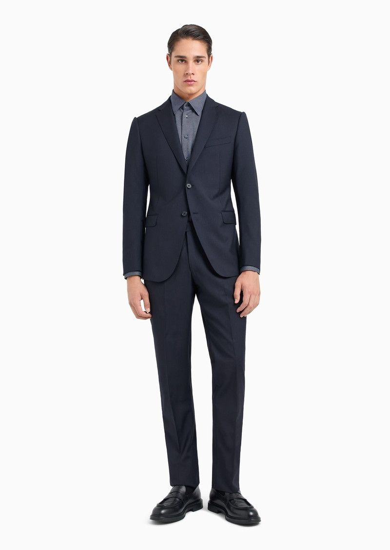 Slim-fit, single-breasted suit in tone-on-tone micro-striped virgin wool 2