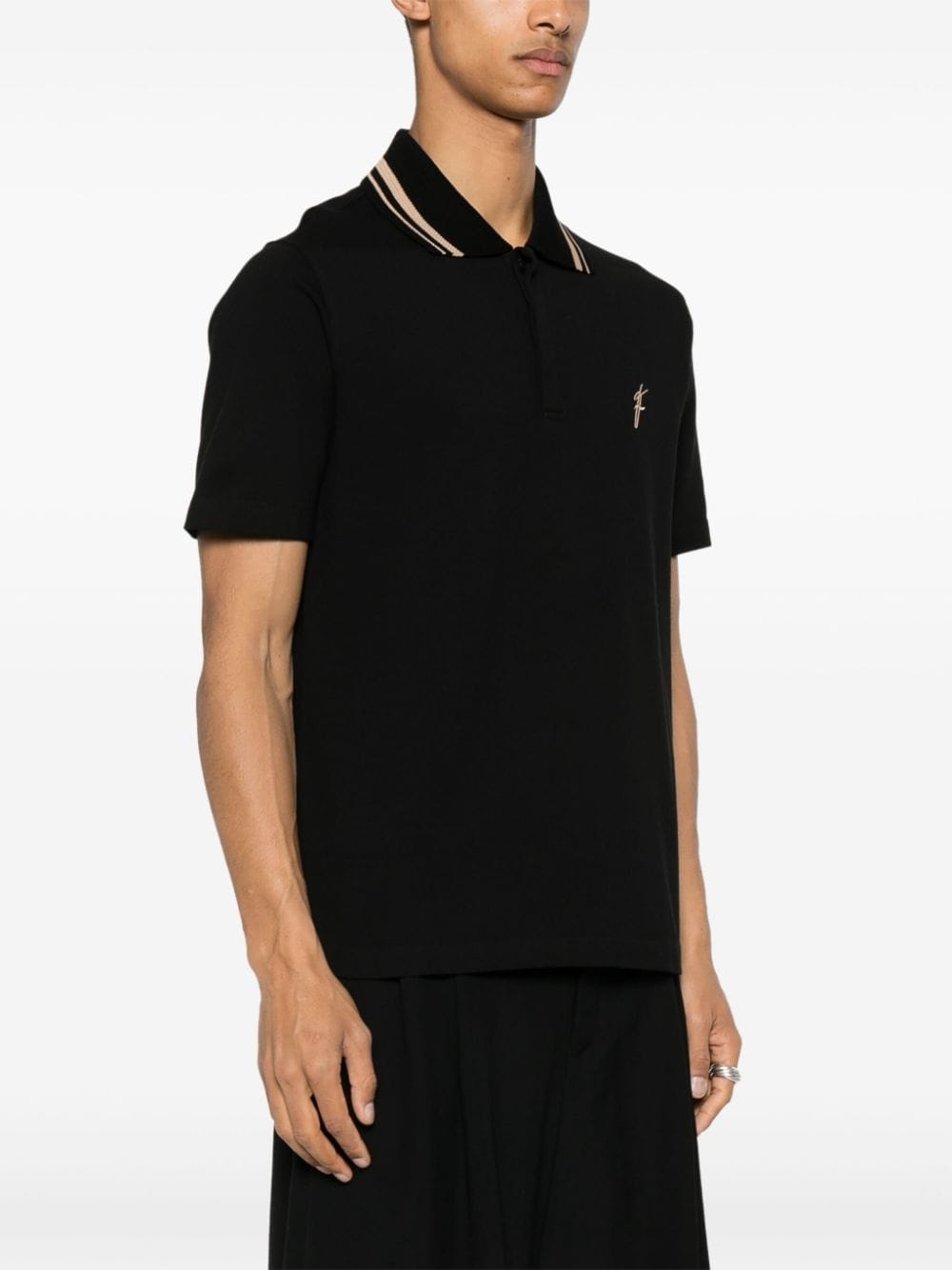 embroidered-logo polo shirt - 3