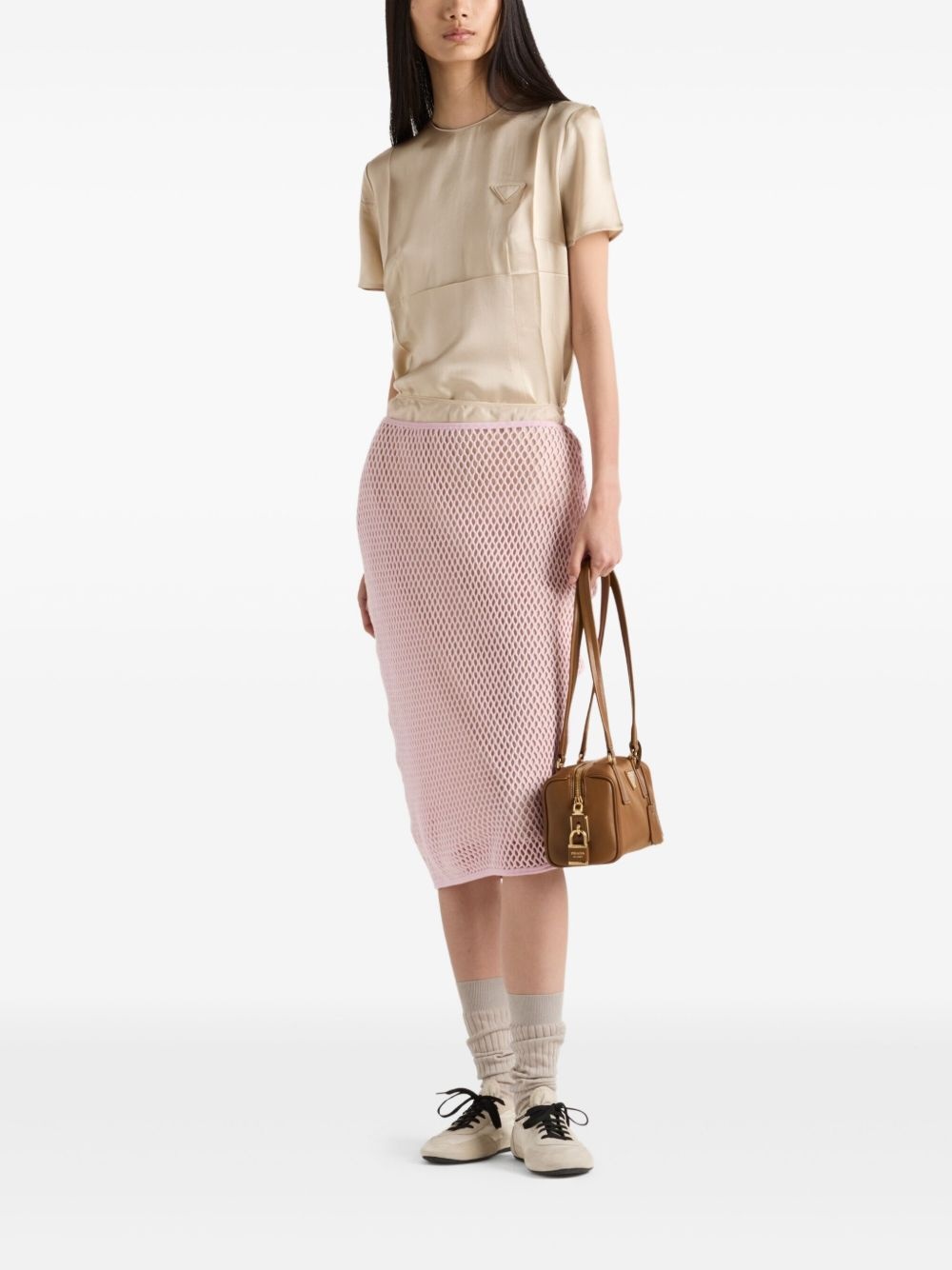 cotton mesh midi skirt - 2