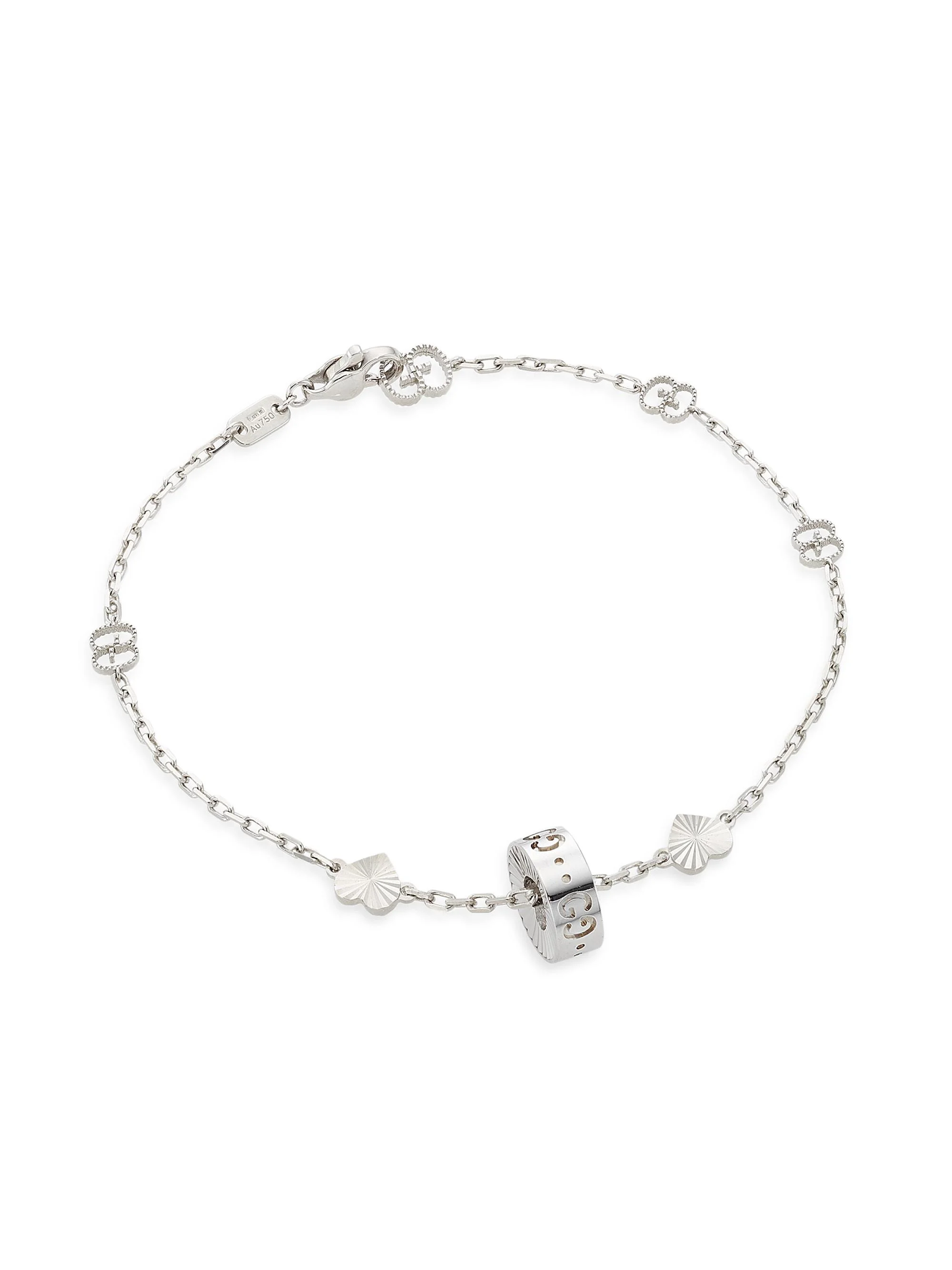 Women's Icon 18K White Gold Heart Bracelet/6.3" - White Gold - 1