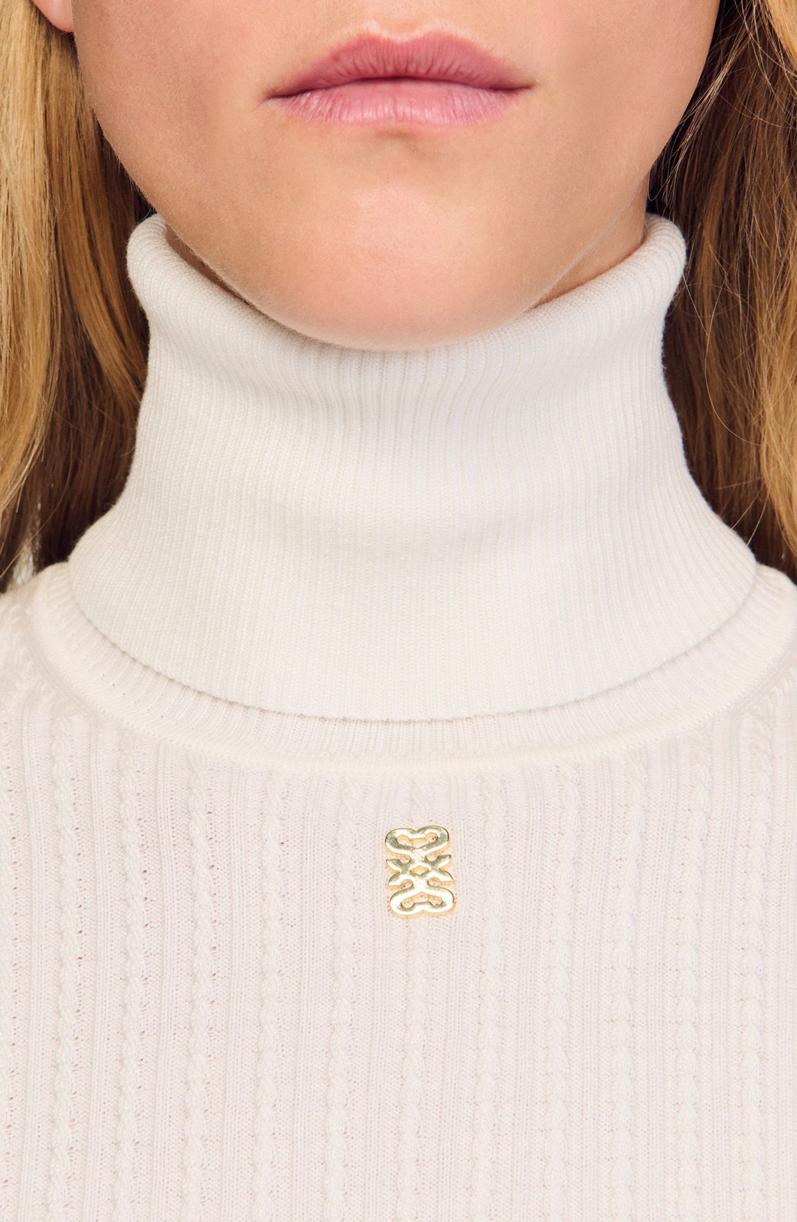 SANDRO Turtleneck sweater in Snow at Nordstrom - 5