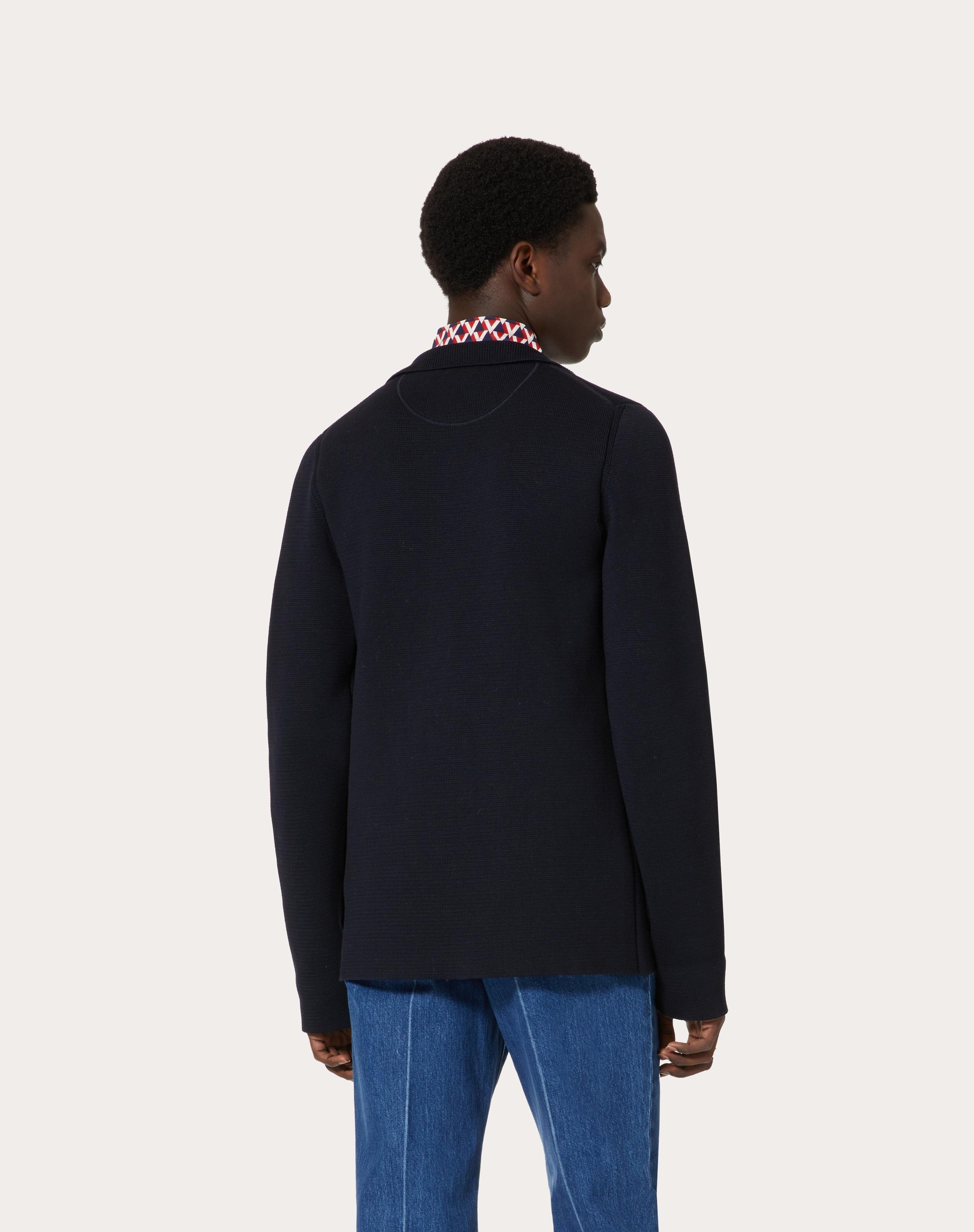 DOUBLE-BREASTED COTTON KNIT JACKET - 4