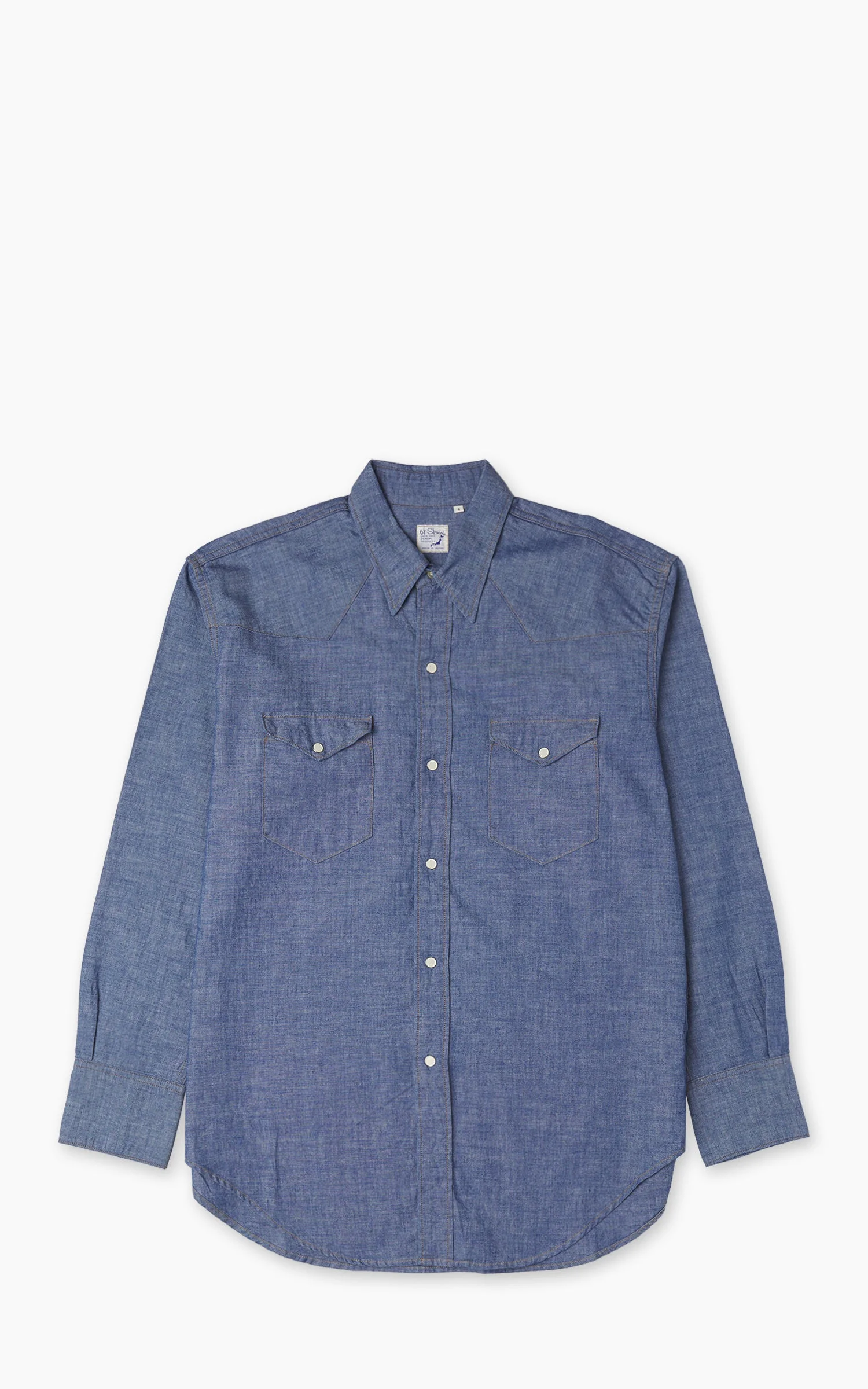 ORSLOW RELAXED WESTERN CHAMBRAY SHIRT BLUE - 1