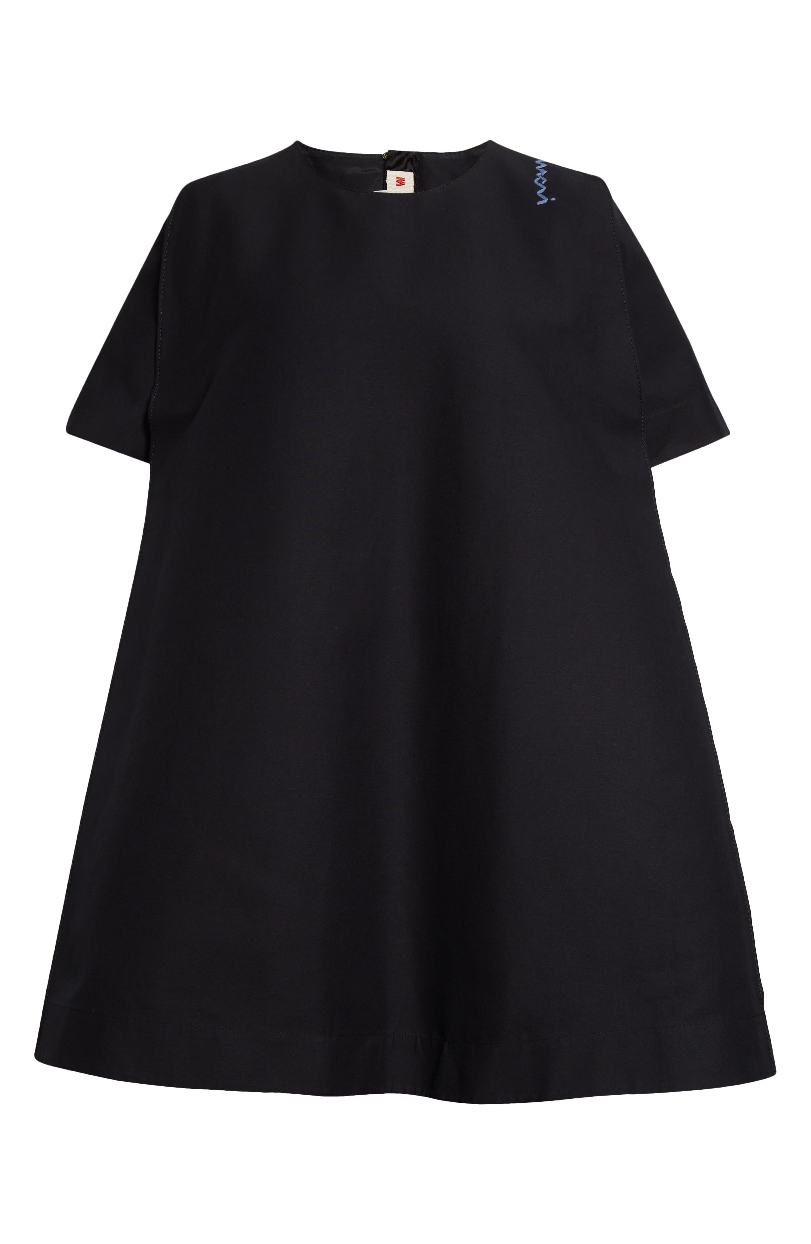 Marni Short Sleeve Cotton Cady A-Line Dress in Black at Nordstrom - 5