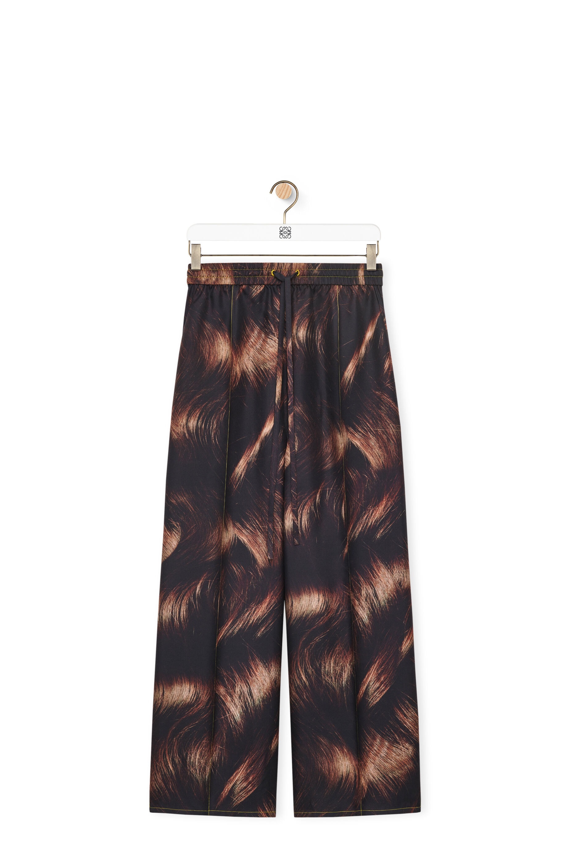 Hair print pyjama trousers in silk - 1
