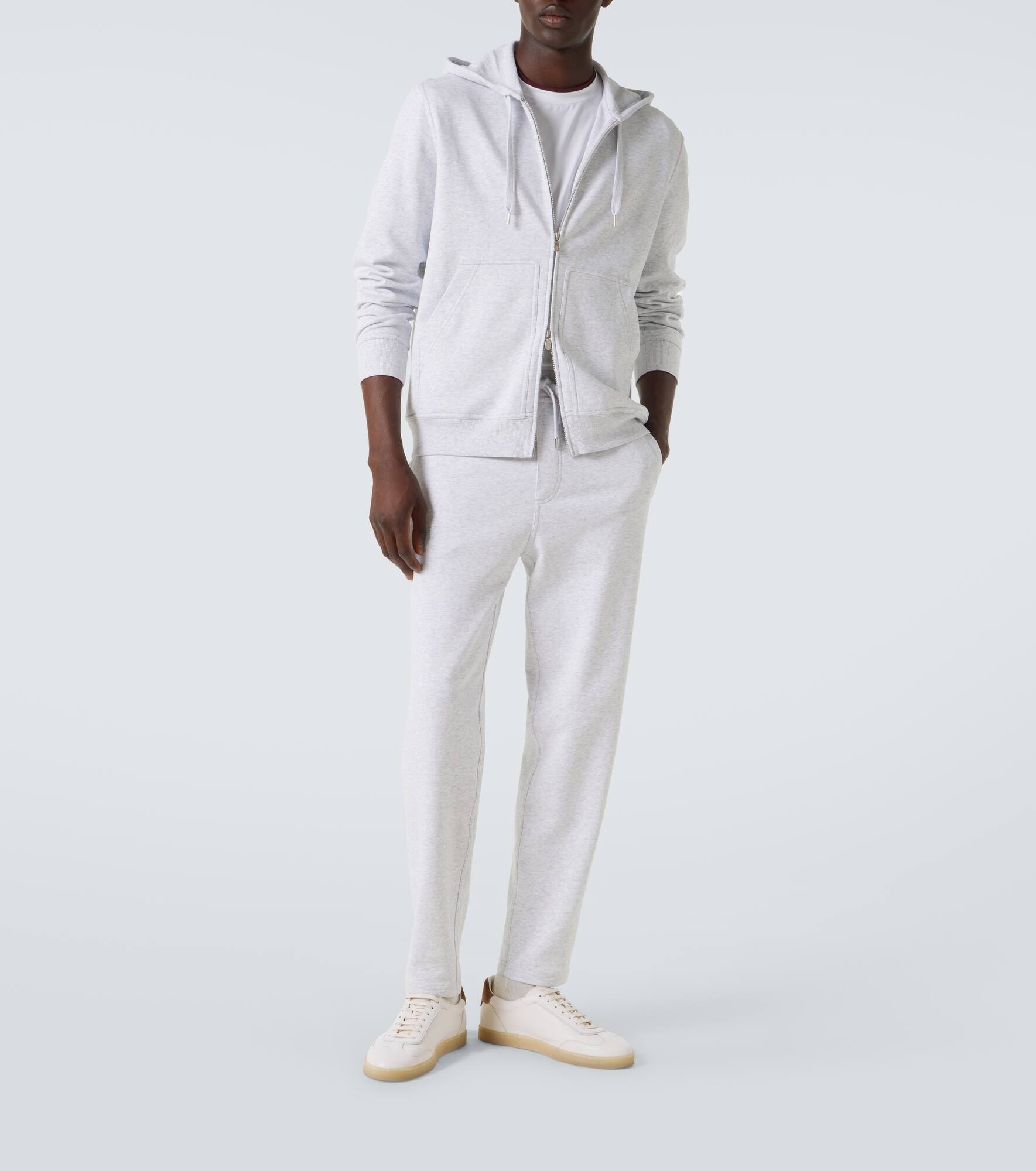 Cotton-blend jersey sweatpants - 2