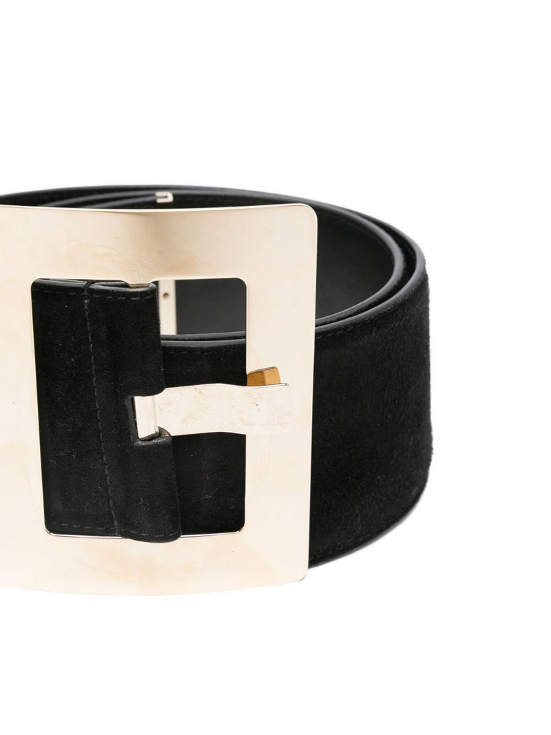 VERSACE square-buckle suede belt outlook