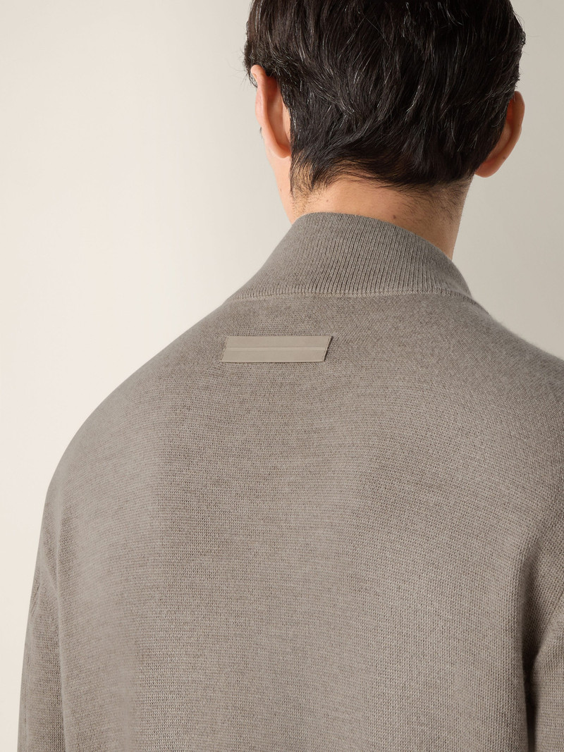 ZEGNA LIGHT TAUPE MÉLANGE CASHMERE BLOUSON outlook