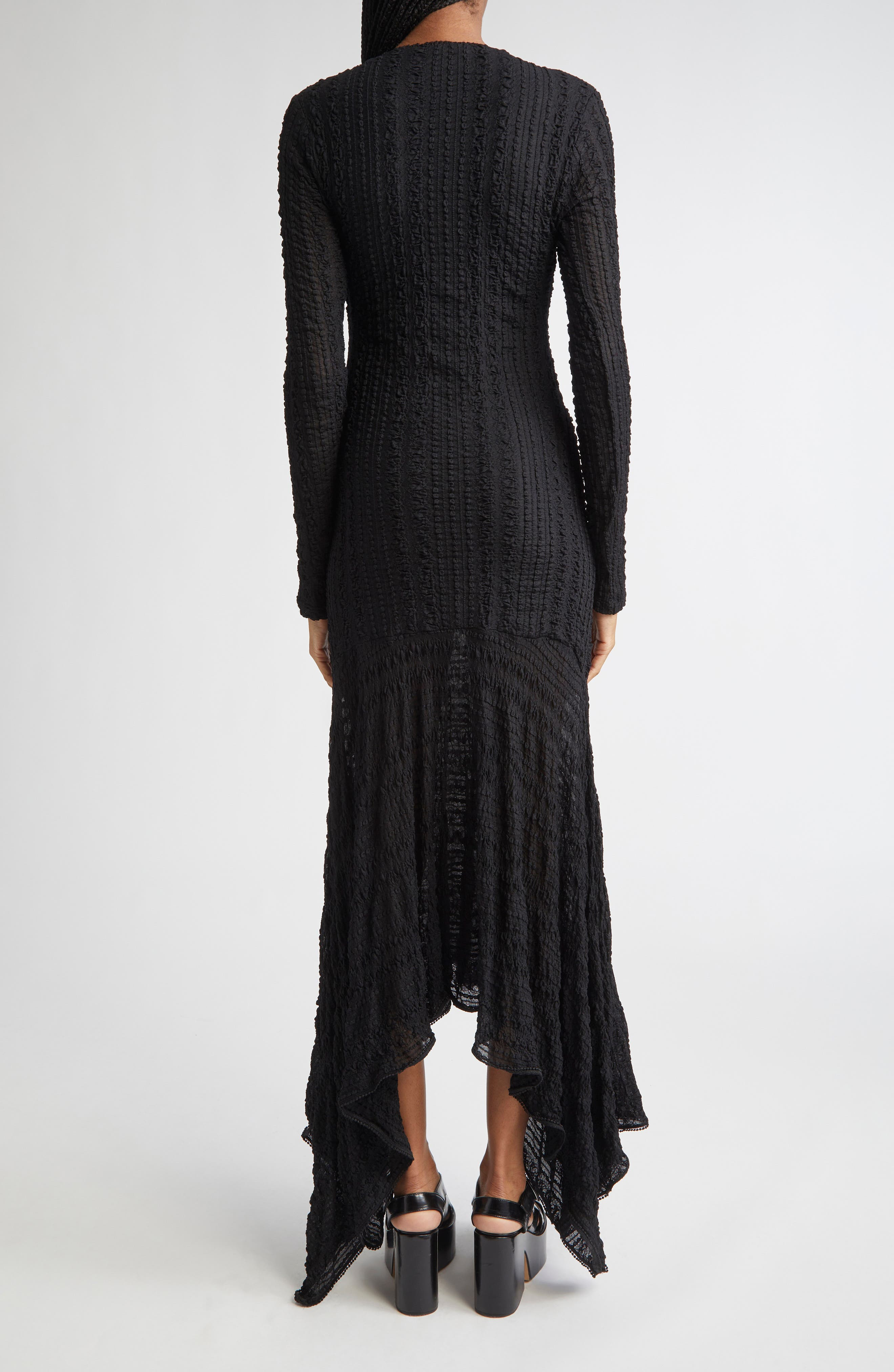 Siedrés Olle Long Sleeve Handkerchief Hem Dress in Black at Nordstrom - 2
