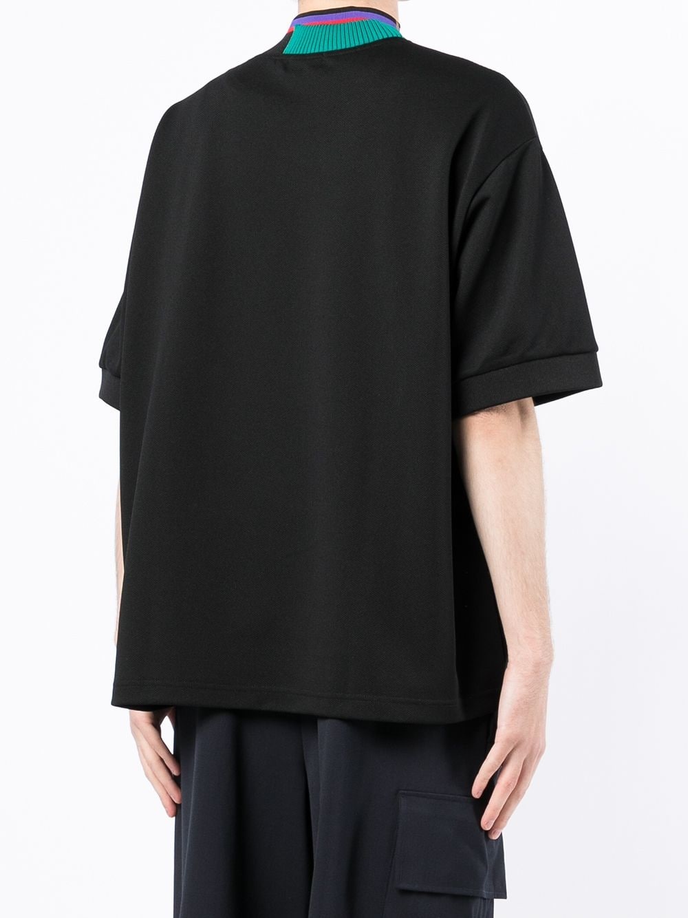 deconstructed neckline T-shirt - 4