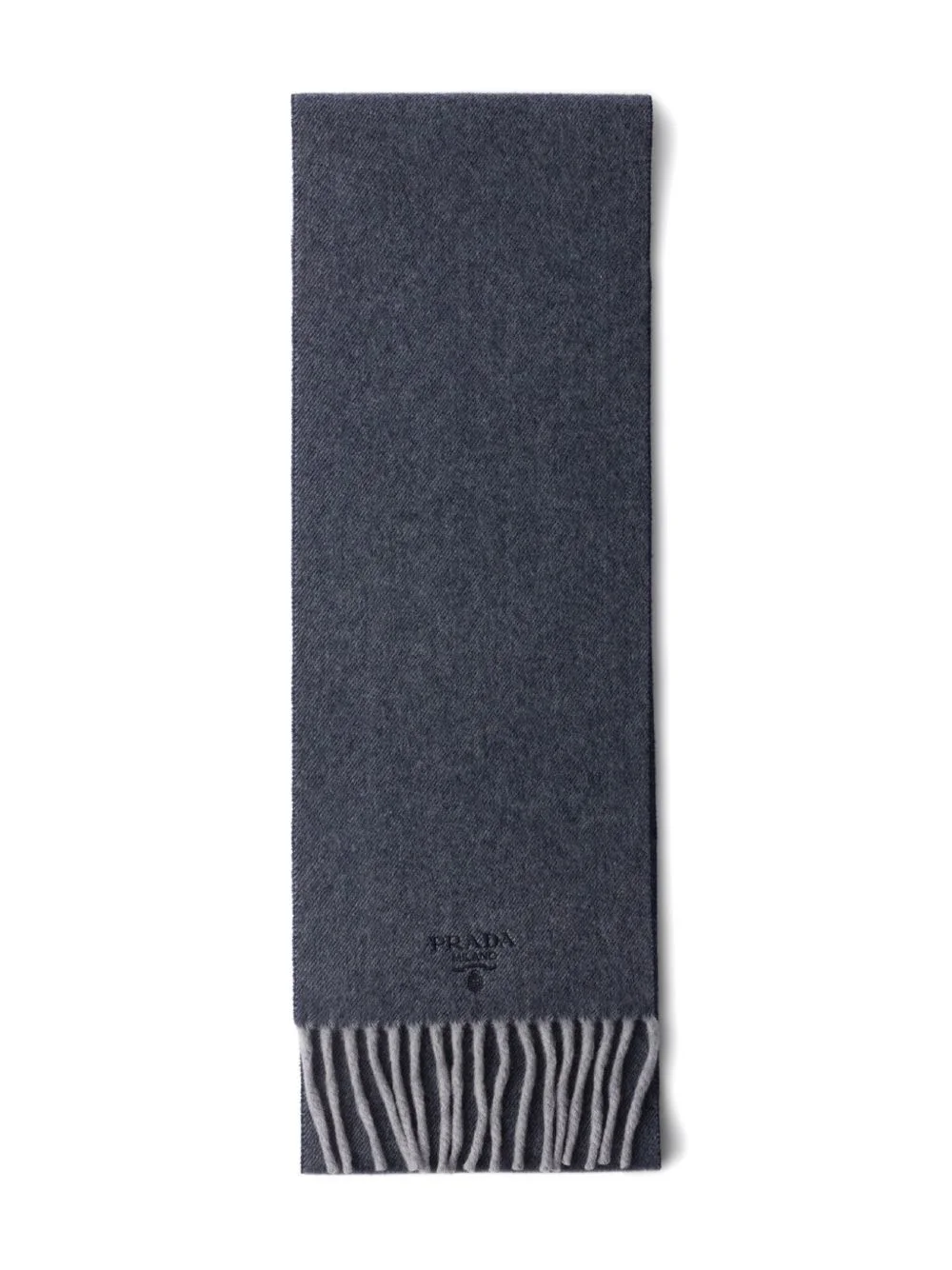 embroidered-logo fringed scarf - 1