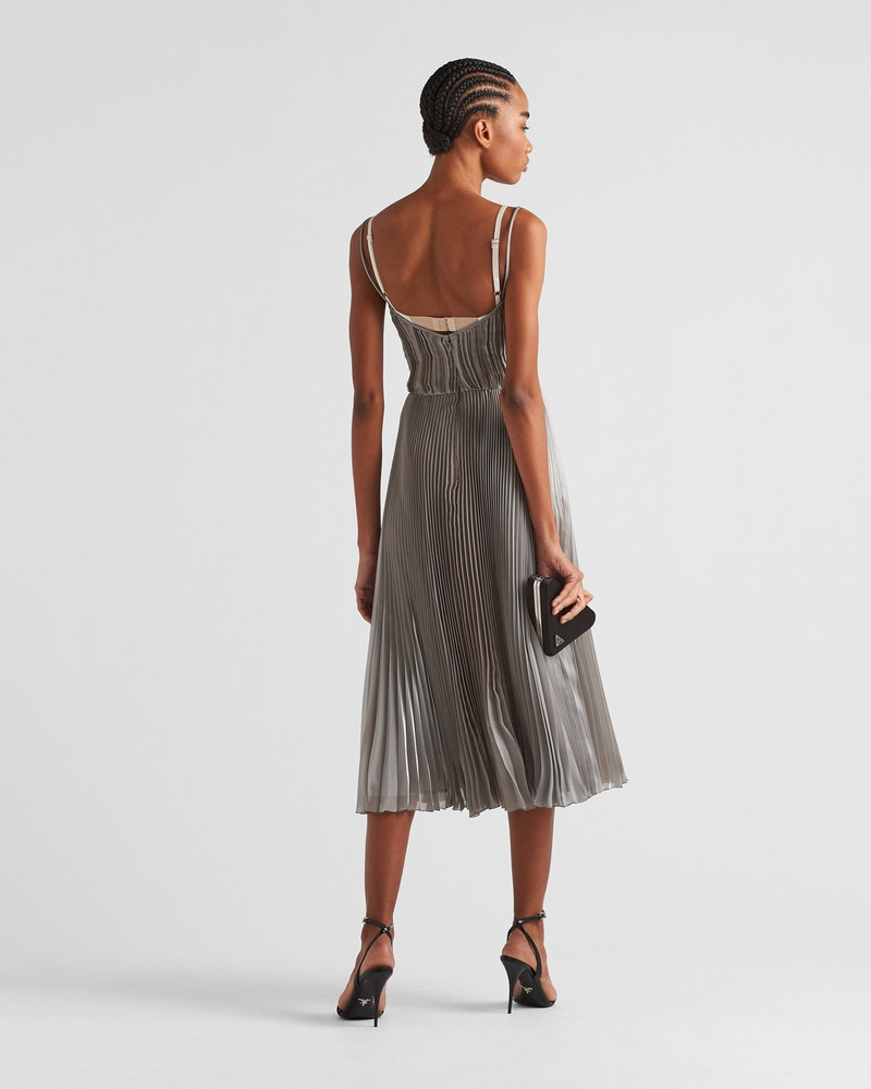 Technical voile sunray pleat midi-dress 5