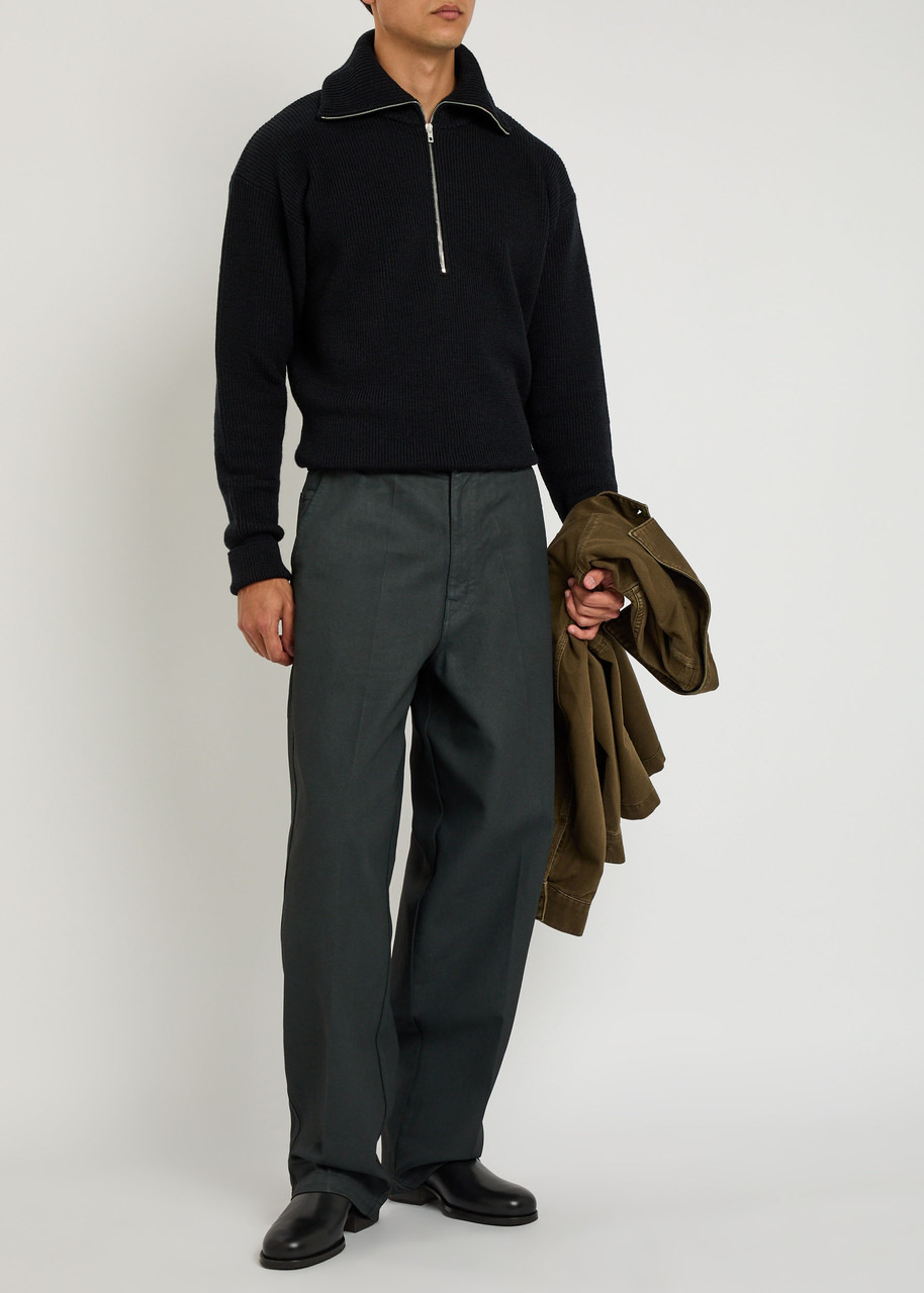 Lemaire Half Zip Ribbed Wool Jumper - 4