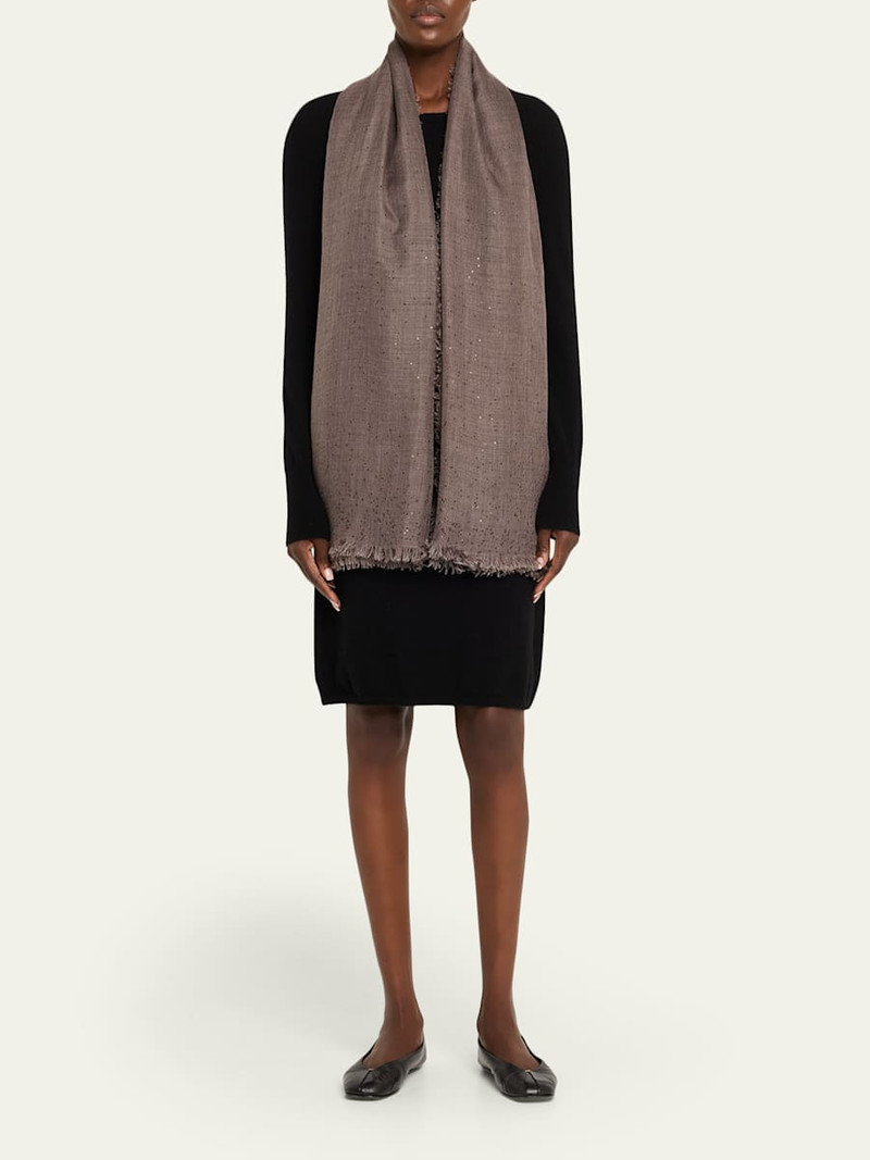 Faliero Sarti New Domenica Paillette Cashmere Scarf outlook