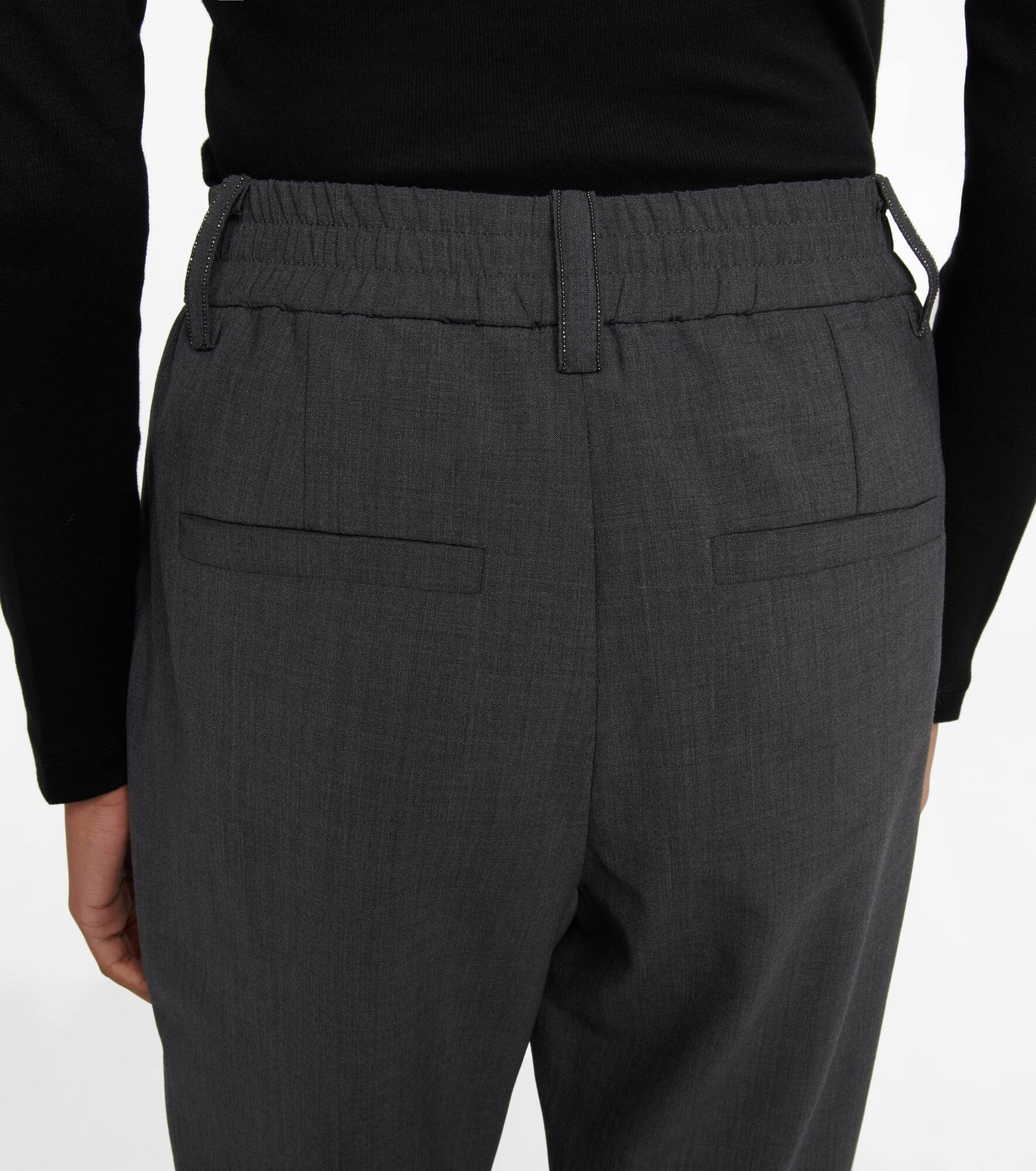 High-rise tapered wool-blend pants - 5