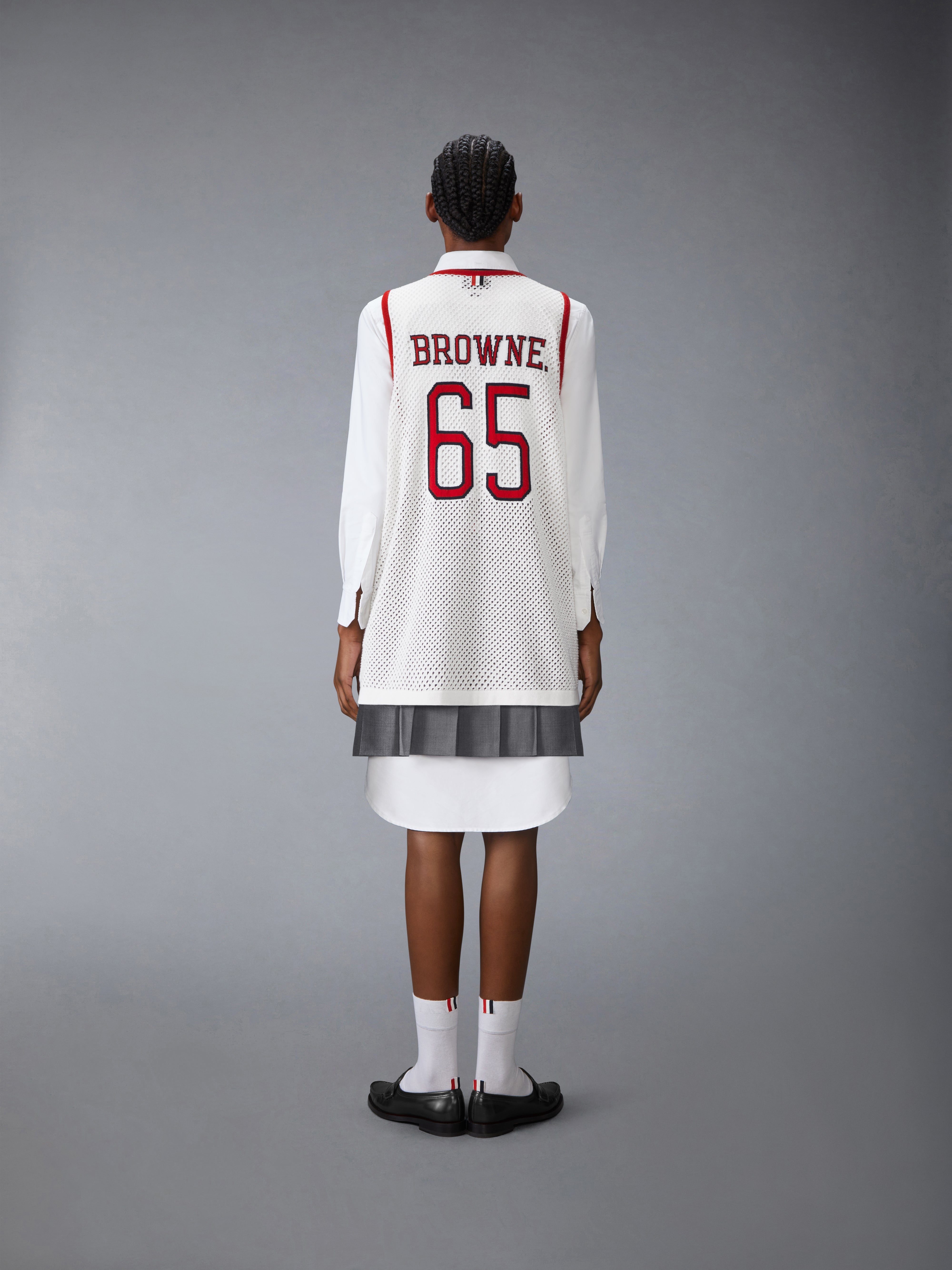 INTARSIA CASHMERE MESH BASKETBALL JERSEY - 5
