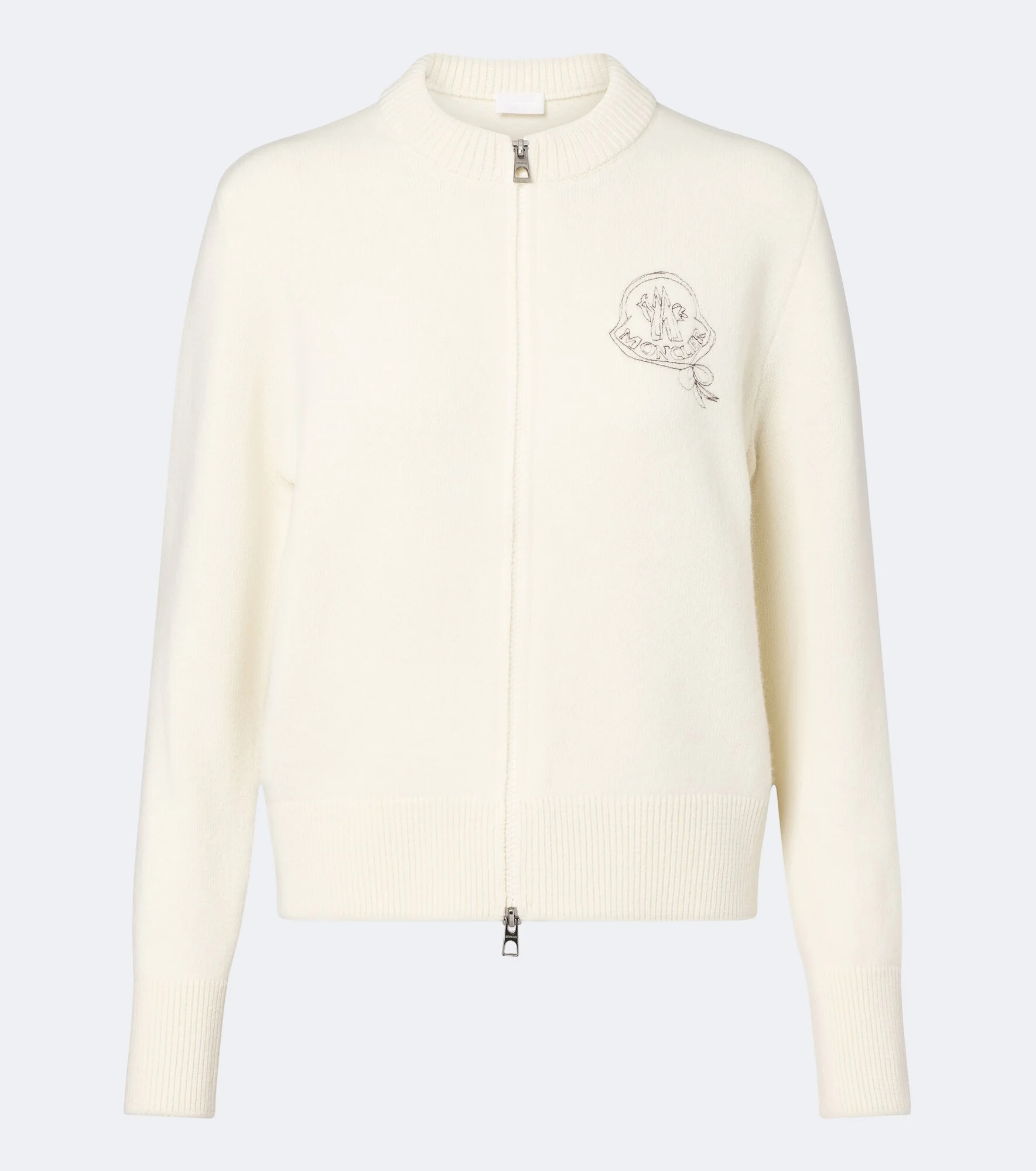 Embroidered wool and cashmere cardigan - 1